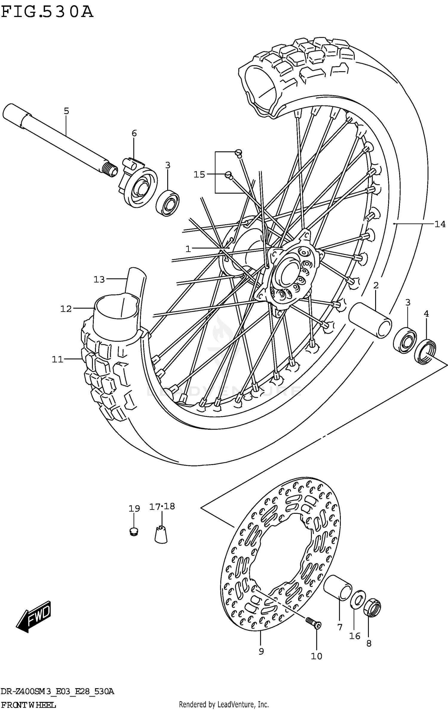 FRONT WHEEL (DR-Z400SM3 E03)