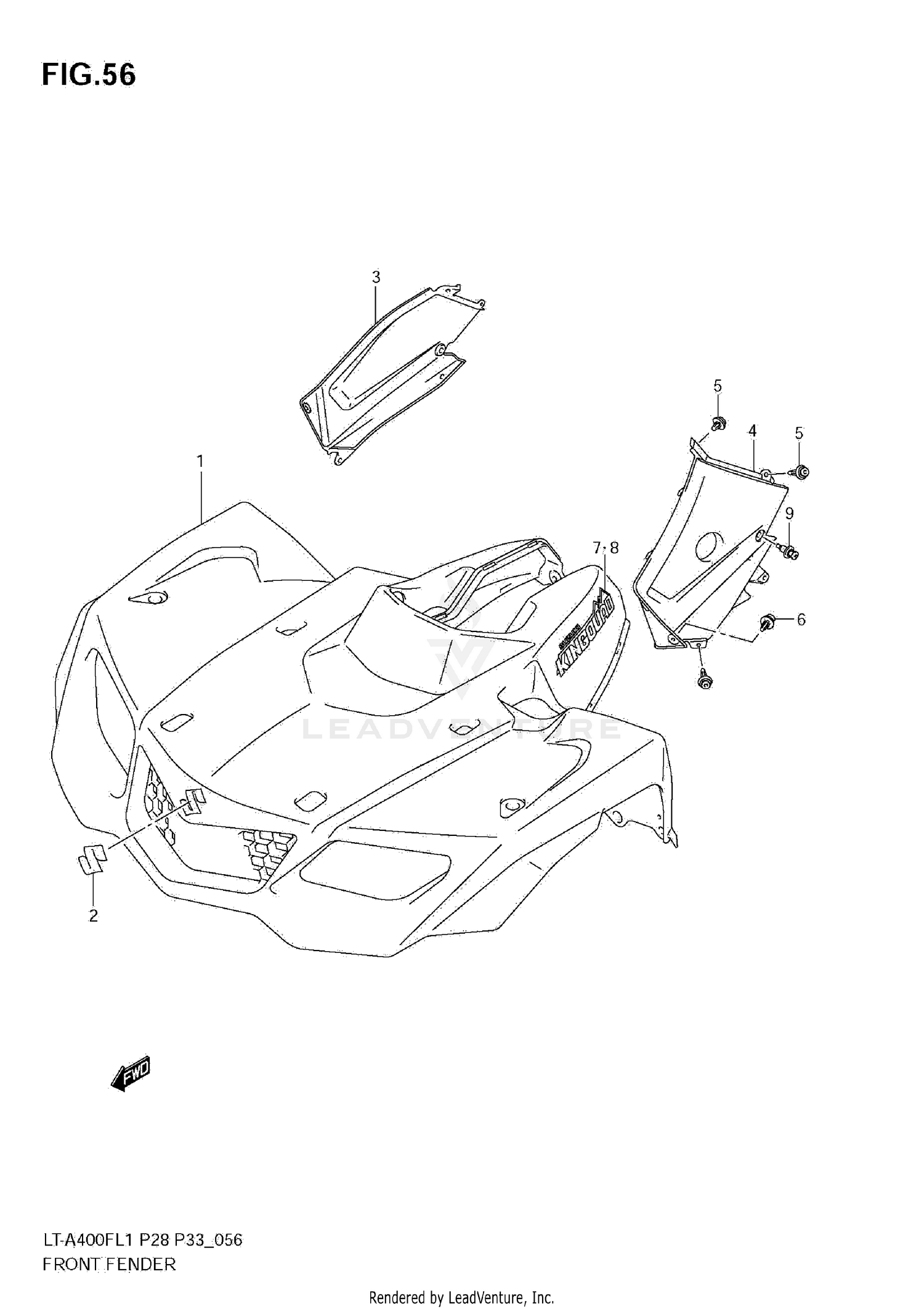 FRONT FENDER (LT-A400FZL1 E28)