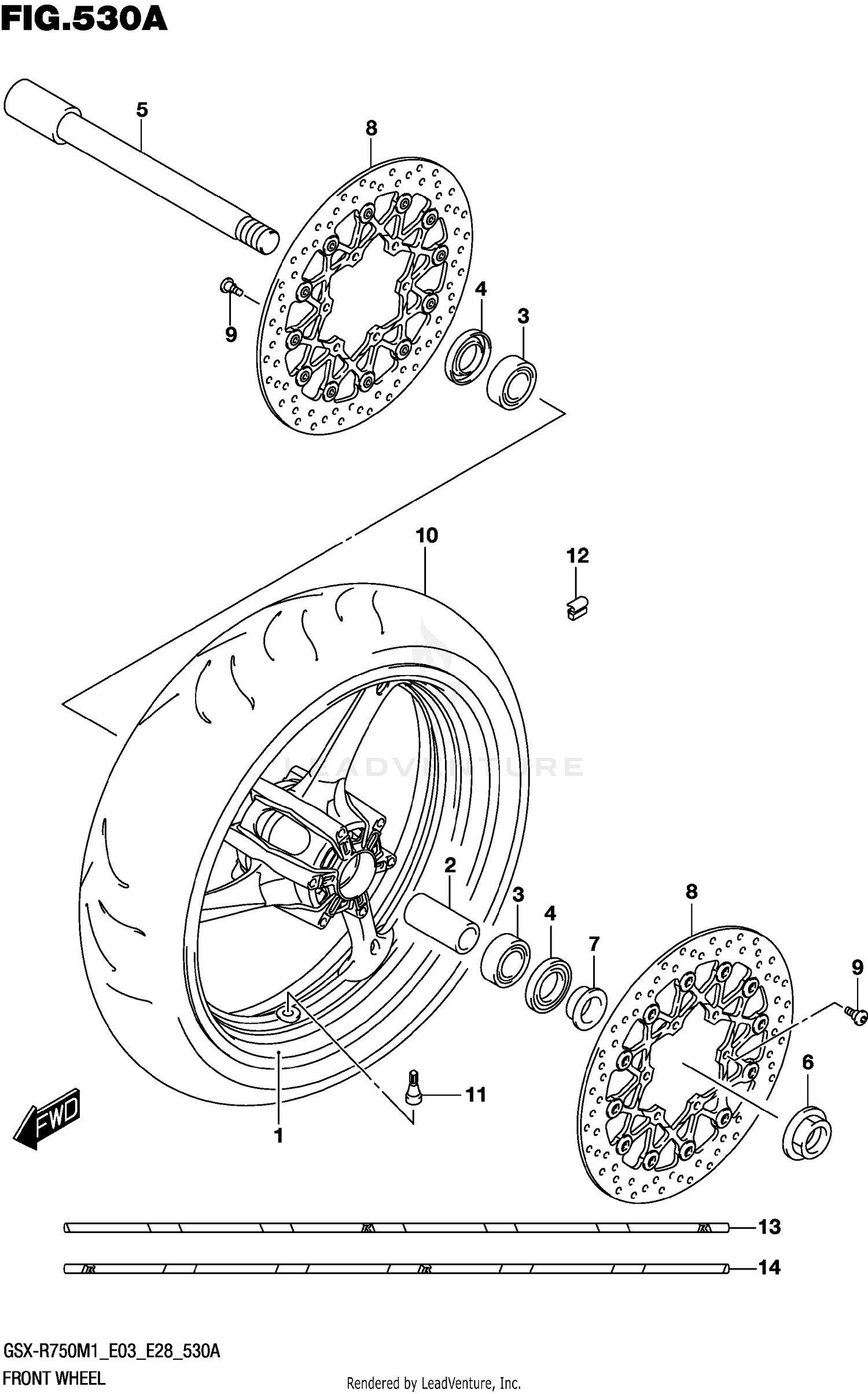 FRONT WHEEL (GSX-R750Z)