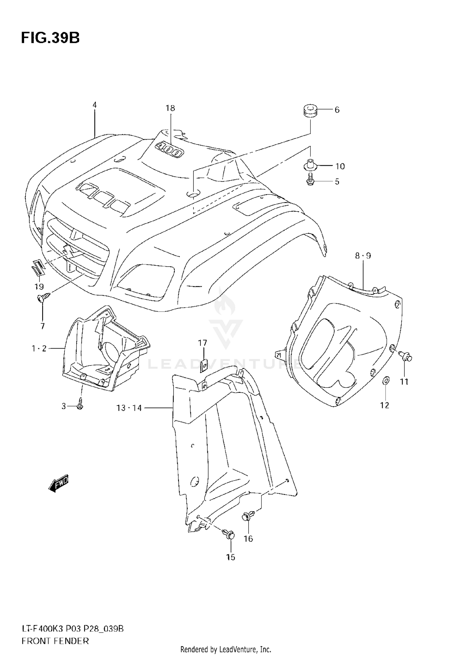 FRONT FENDER (MODEL K5/K6/K7)