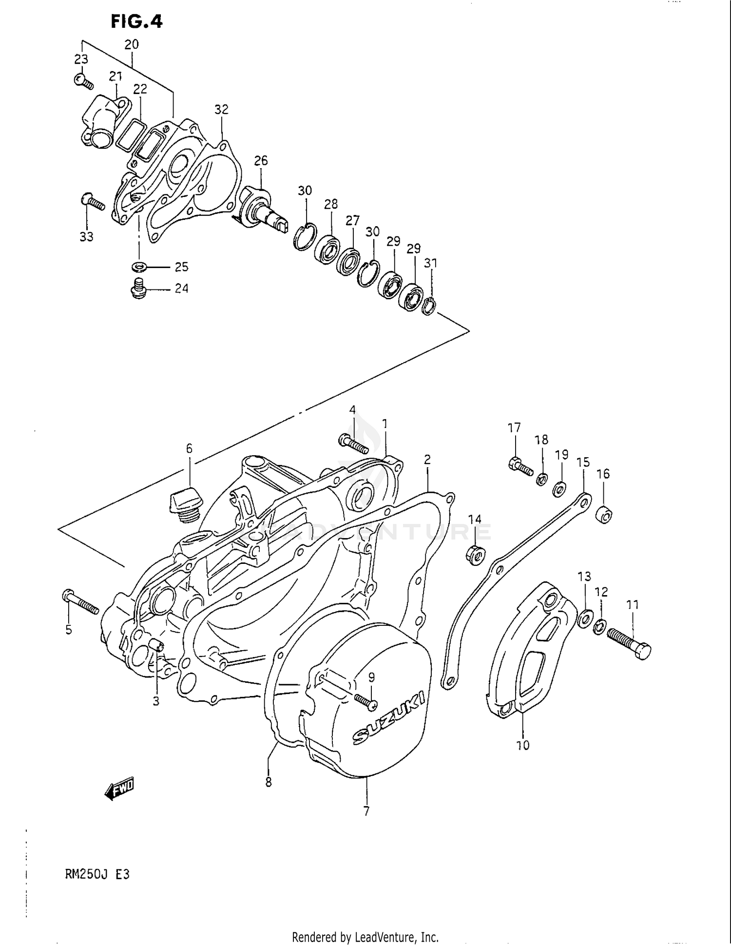 CRANKCASE COVER - WATER PUMP