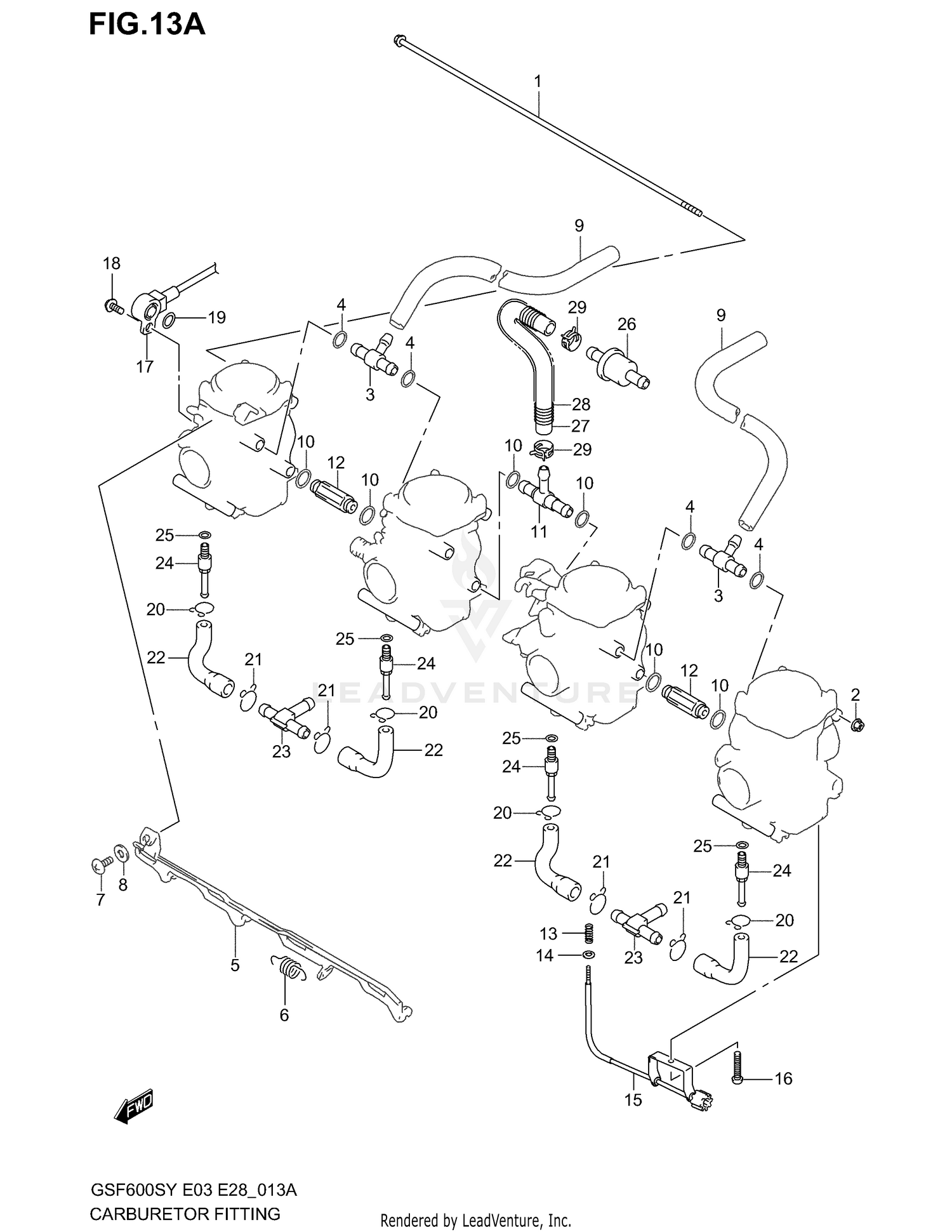 CARBURETOR FITTINGS (MODEL K3)