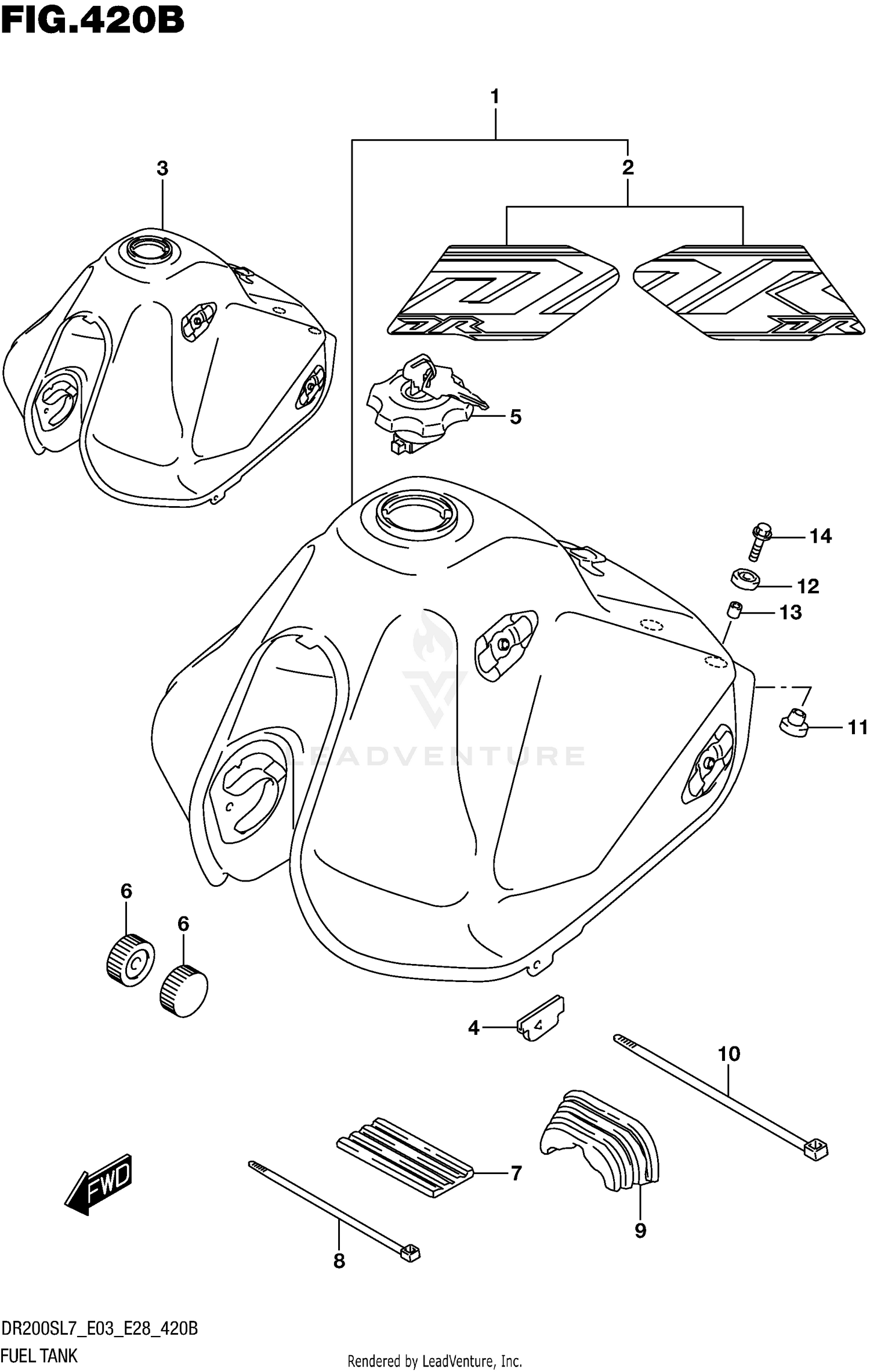 FUEL TANK (DR200SL7 E28)