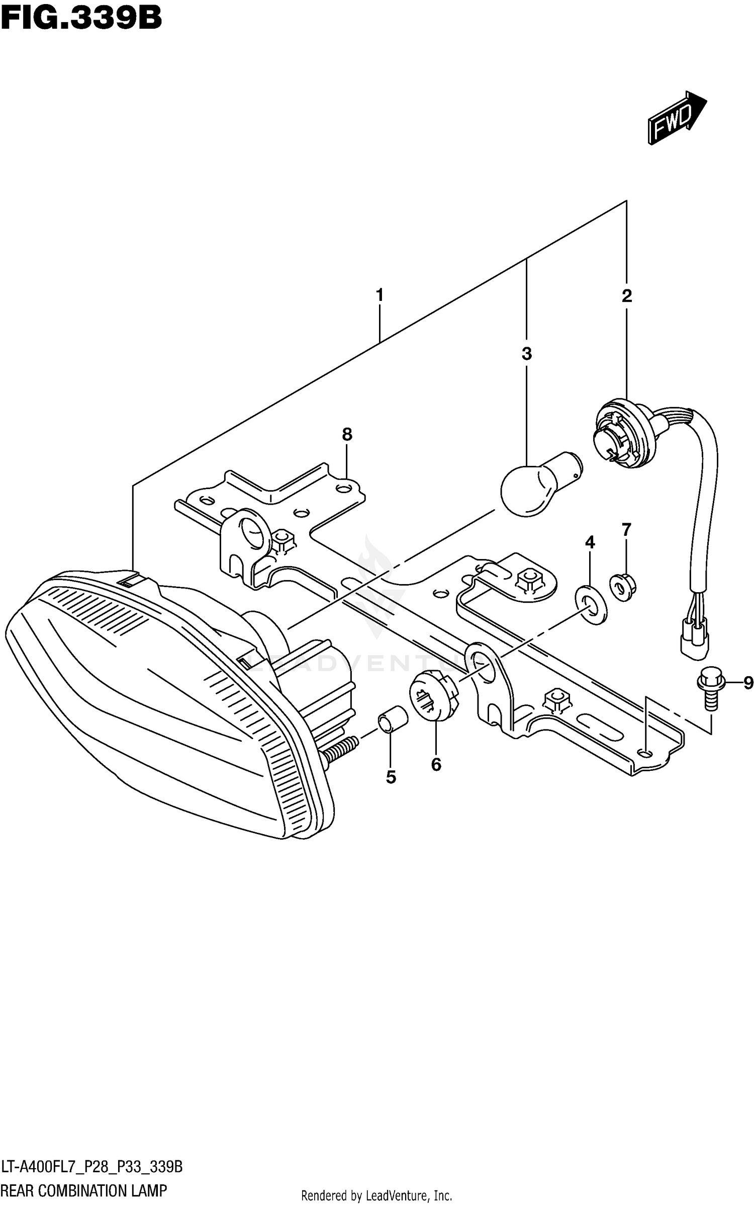 REAR COMBINATION LAMP (LT-A400FL7 P33)