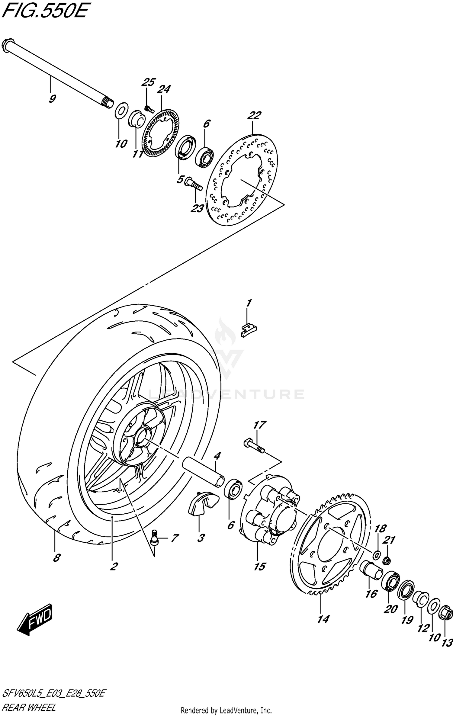 REAR WHEEL (SFV650AL5 E33)