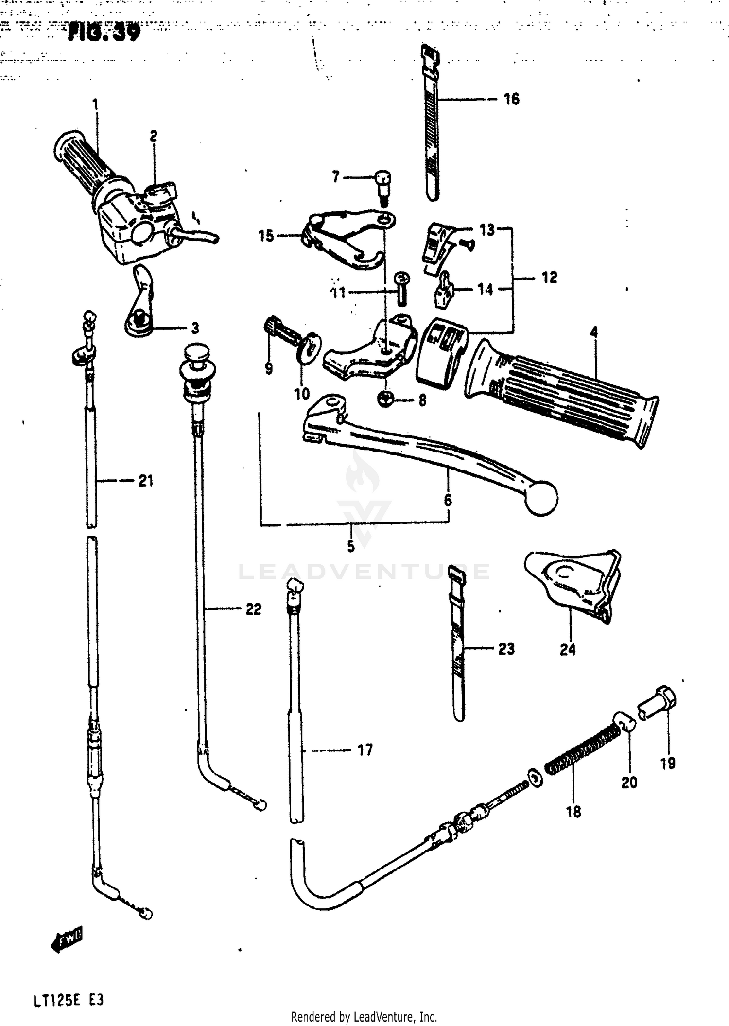 HANDLE SWITCH - CONTROL CABLE (MODEL D)
