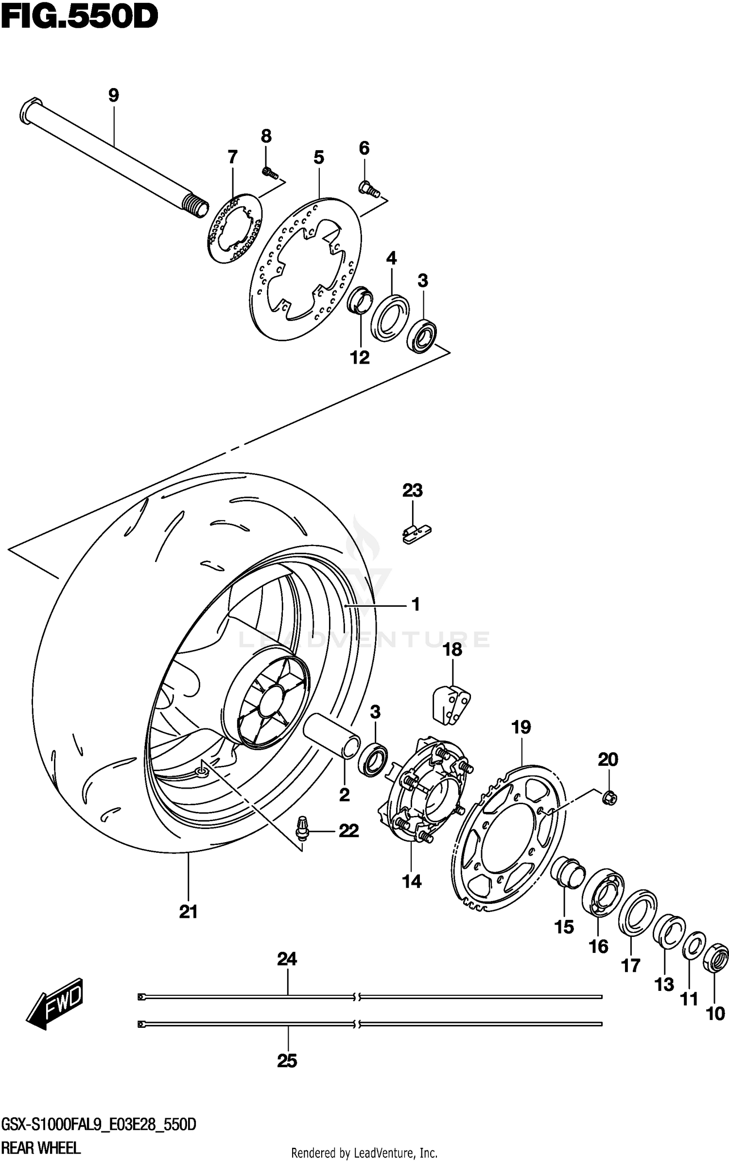 REAR WHEEL GSX-S1000FYAL9 E03)