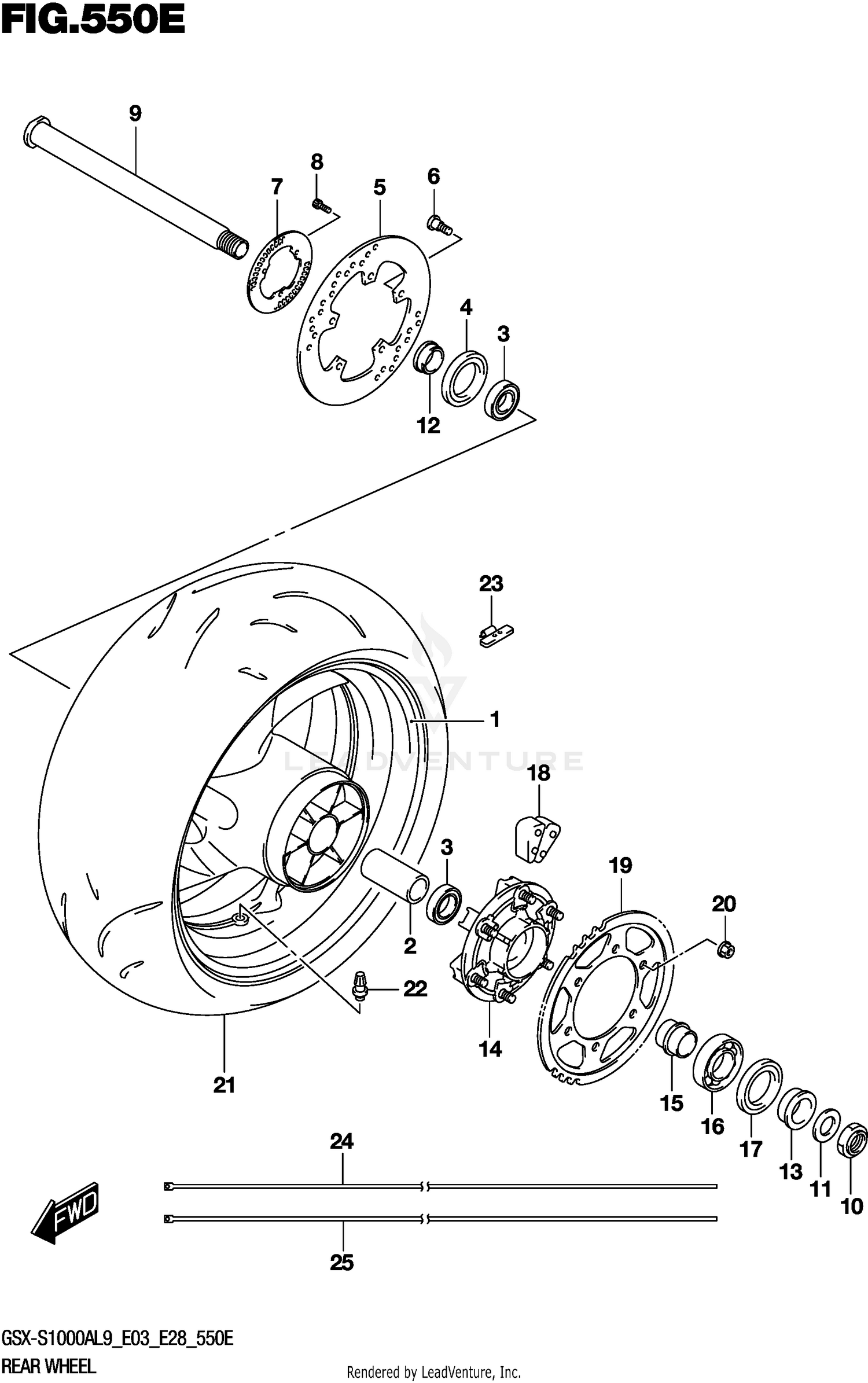 REAR WHEEL (GSX-S1000YAL9 E28)