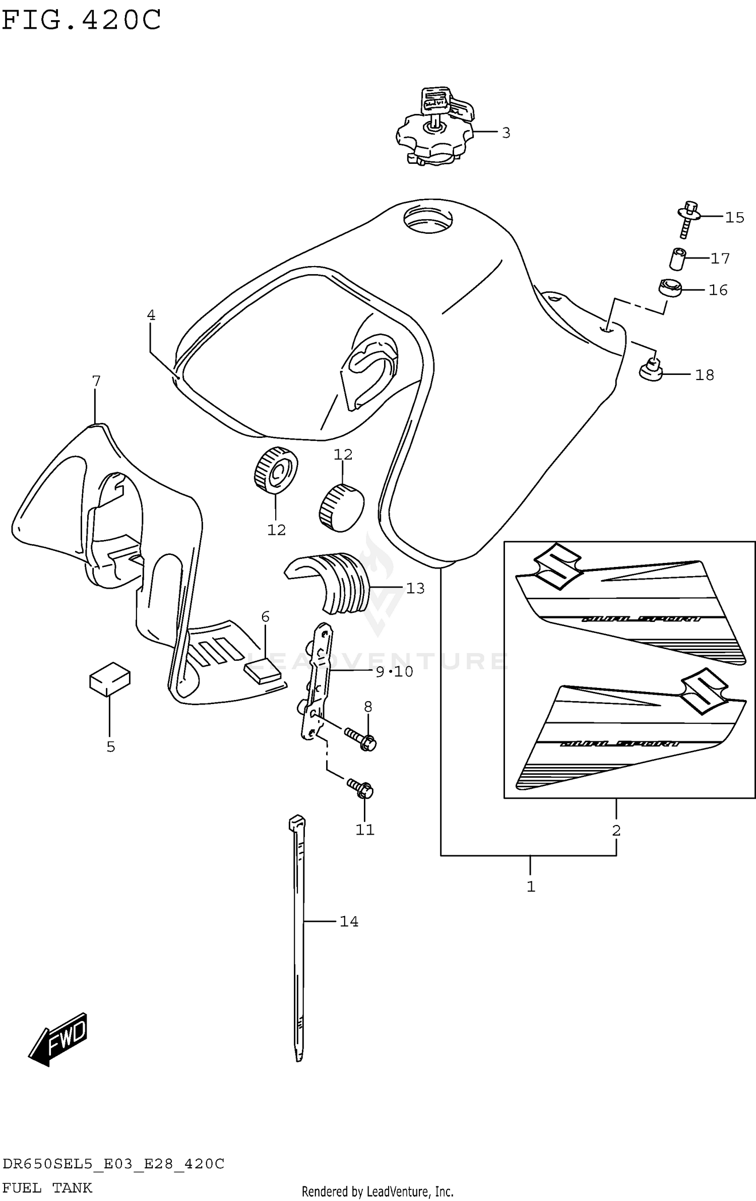FUEL TANK (DR650SEL5 E33)