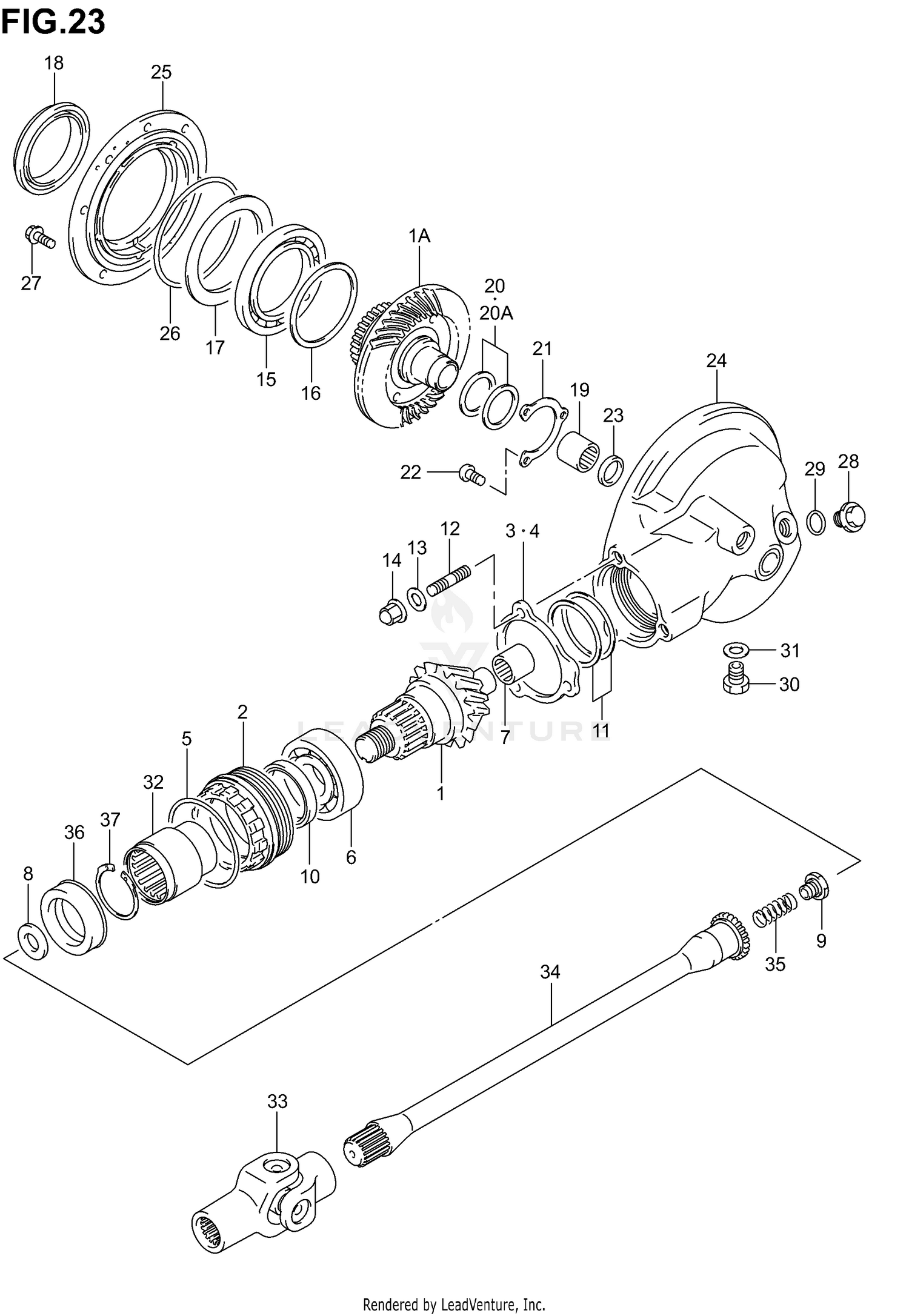 PROPELLER SHAFT - FINAL DRIVE GEAR