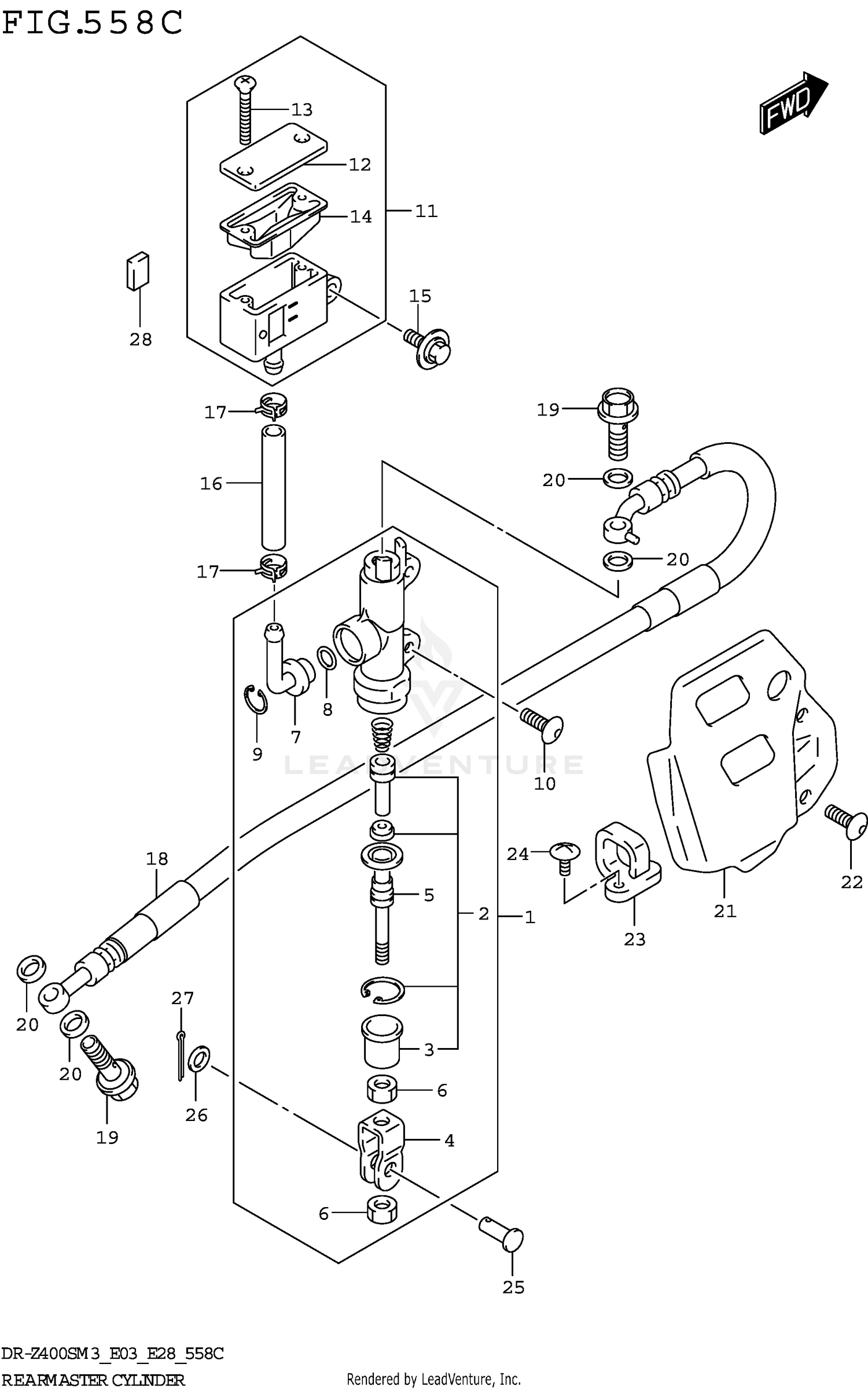 REAR MASTER CYLINDER (DR-Z400SM3 E33)