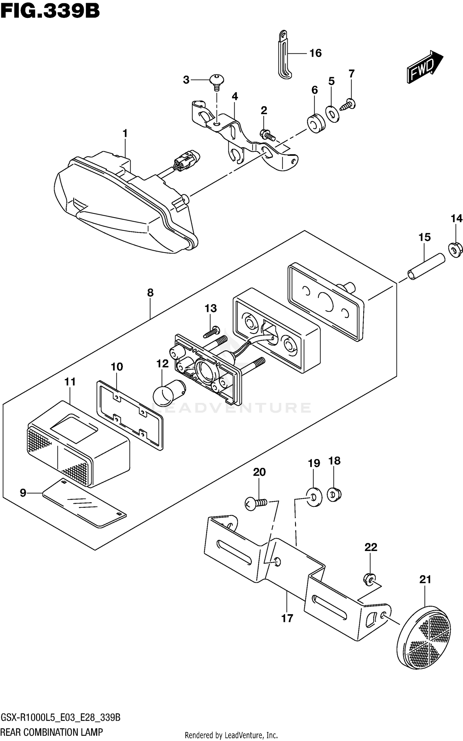 REAR COMBINATION LAMP (GSX-R1000L5 E28)