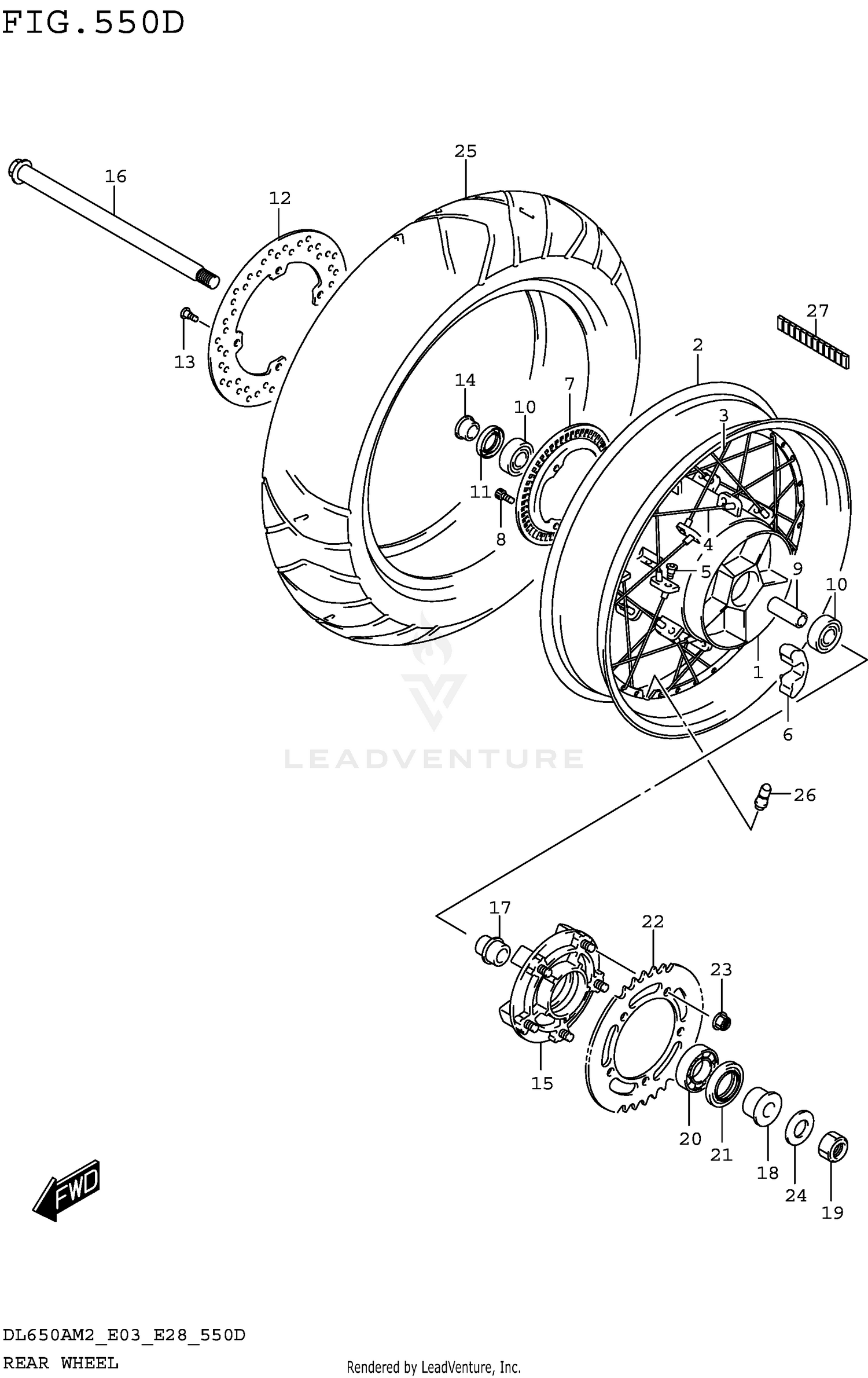 REAR WHEEL (DL650XAM2 E03)