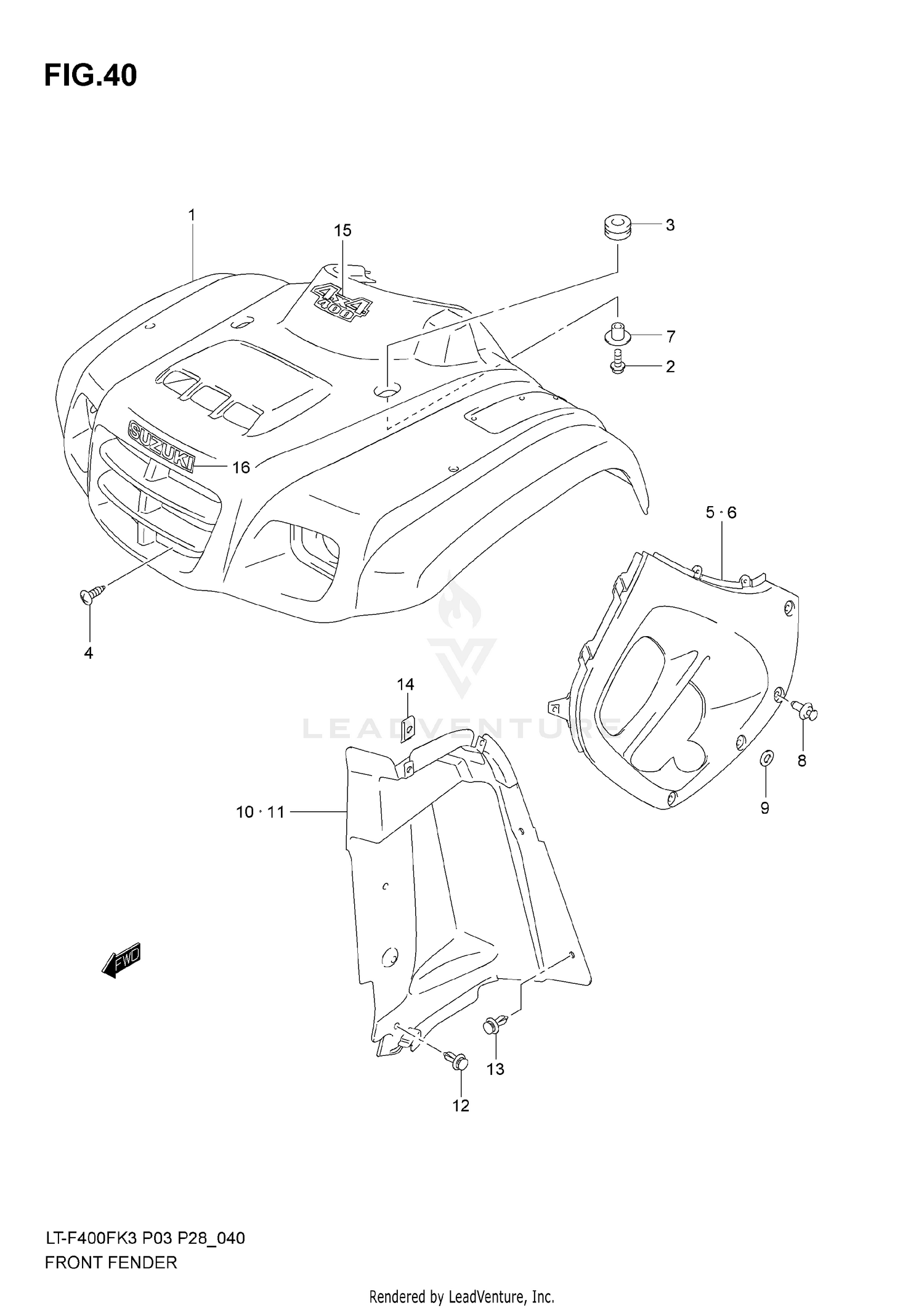 FRONT FENDER (MODEL K3)