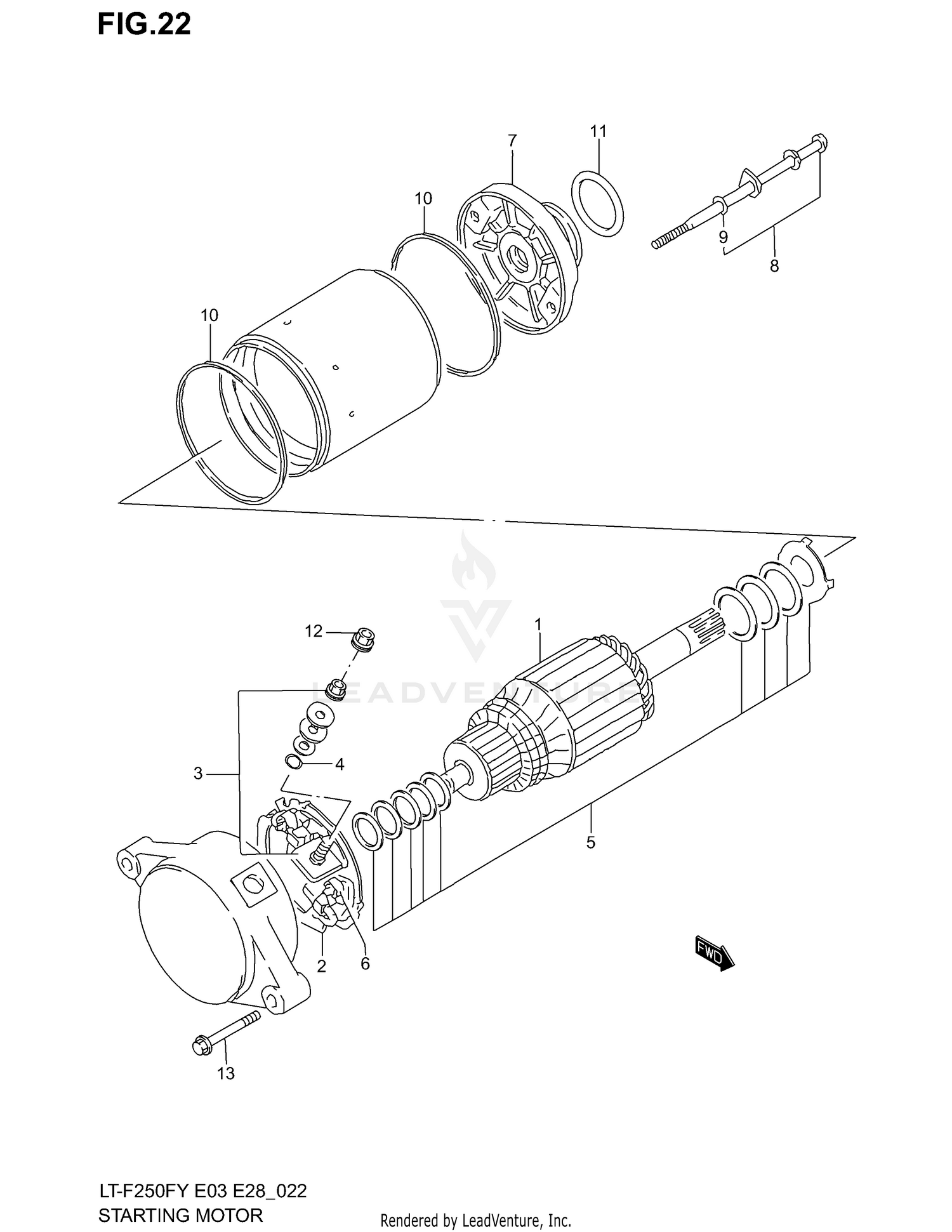 STARTING MOTOR (MODEL X)