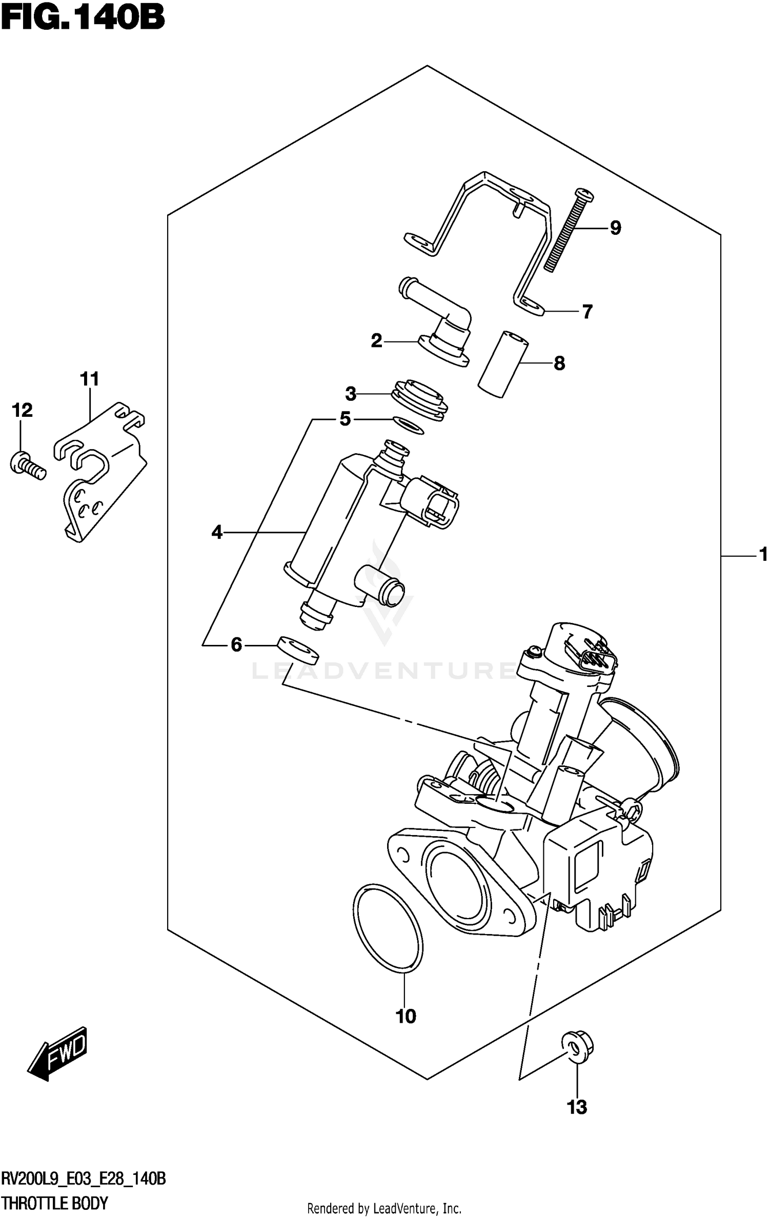 THROTTLE BODY (RV200L9 E28)
