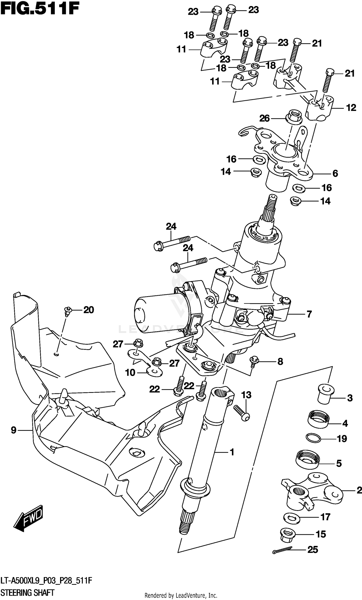 STEERING SHAFT (LT-A500XPL9 P33)