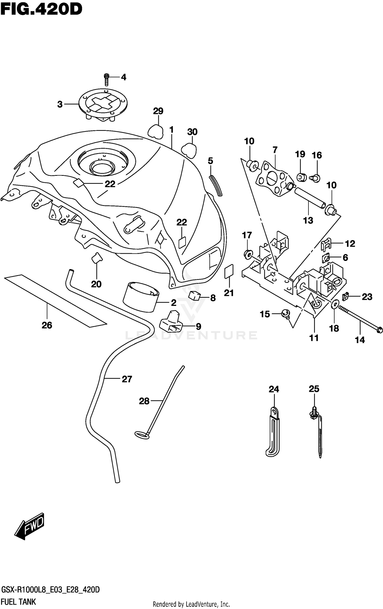 FUEL TANK (GSX-R1000L8 E33) (FOR YKV)