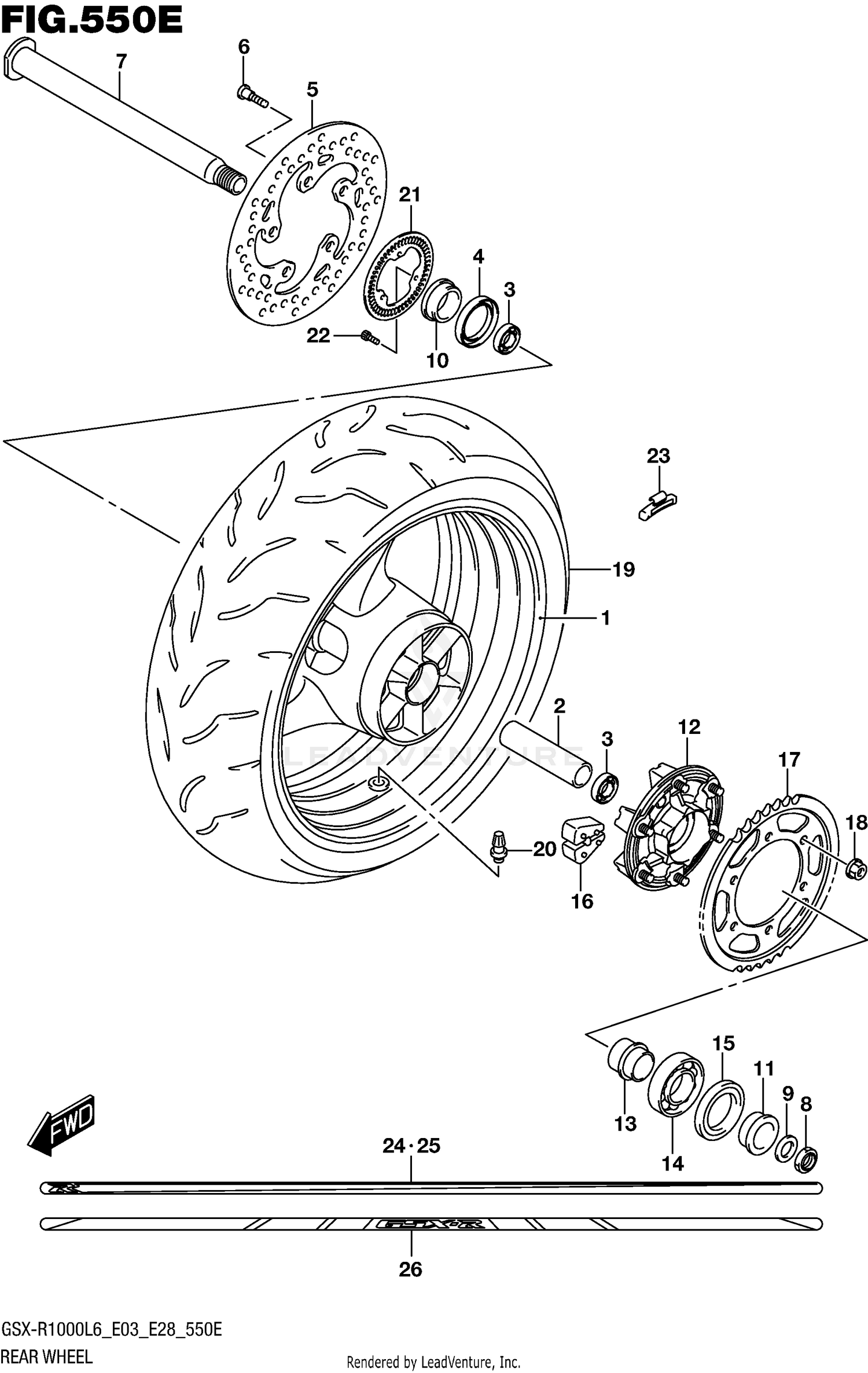 REAR WHEEL (GSX-R1000AL6 E33)