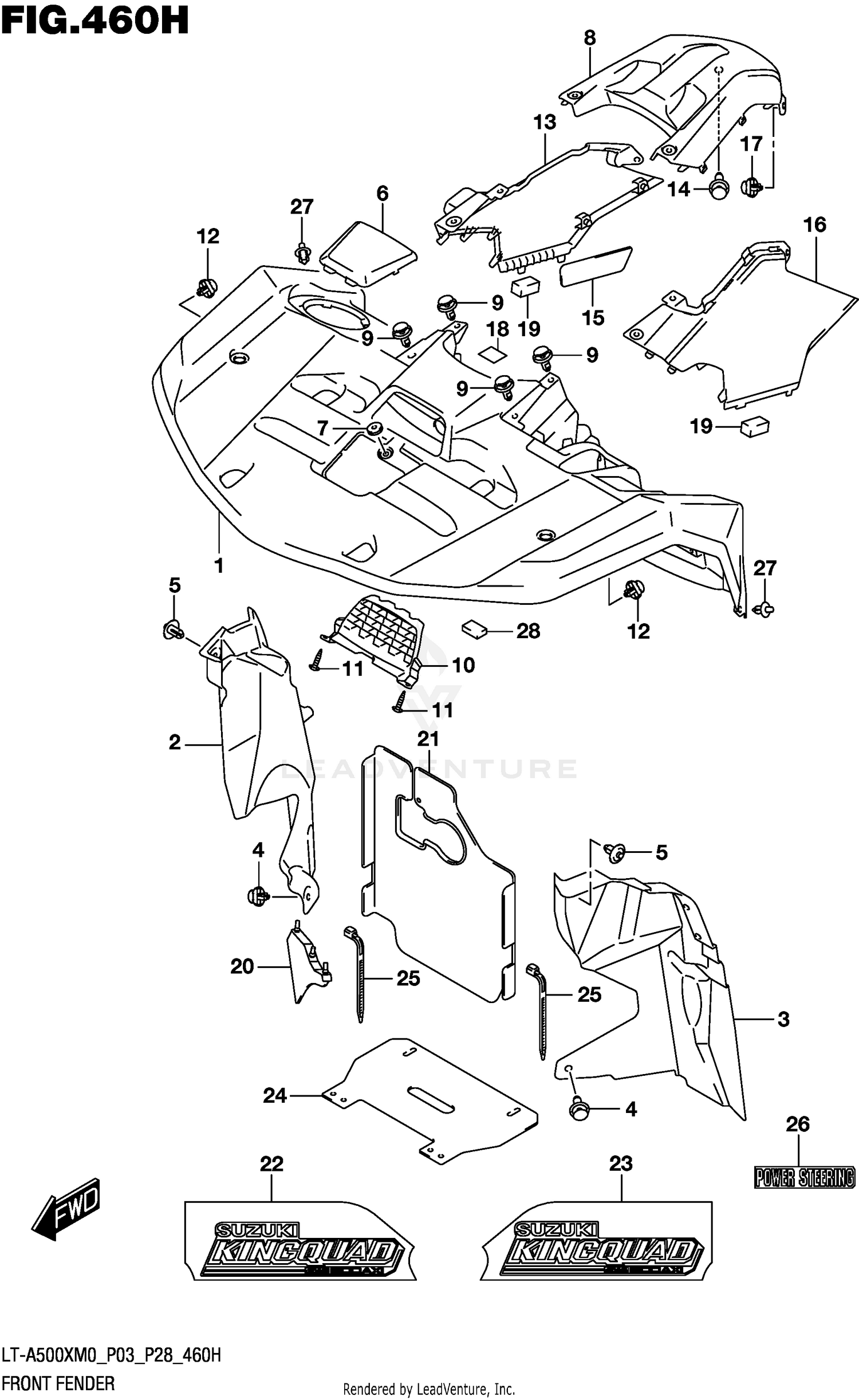 FRONT FENDER (LT-A500XPZM0 P28)