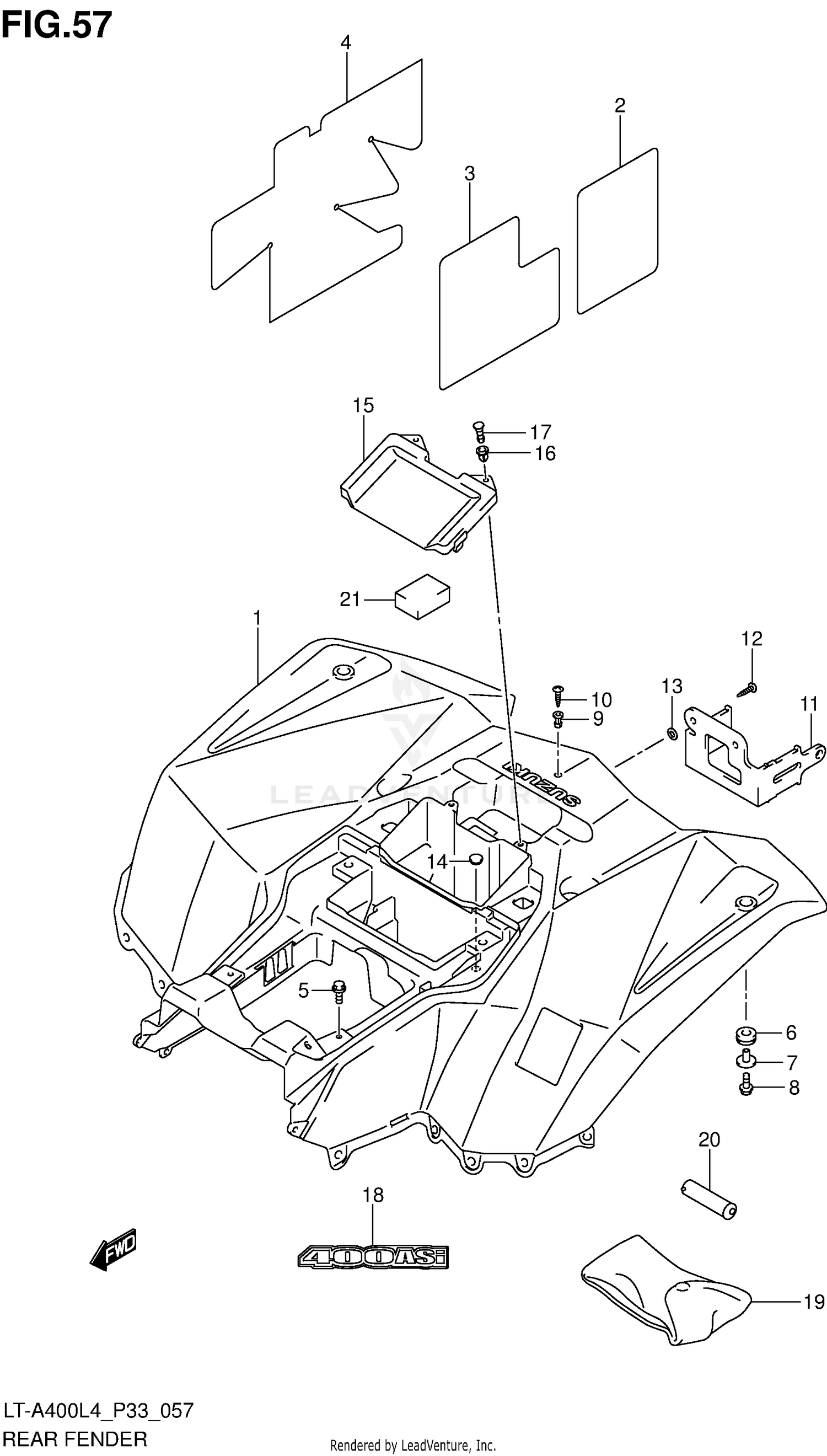 REAR FENDER (LT-A400L4 P33)