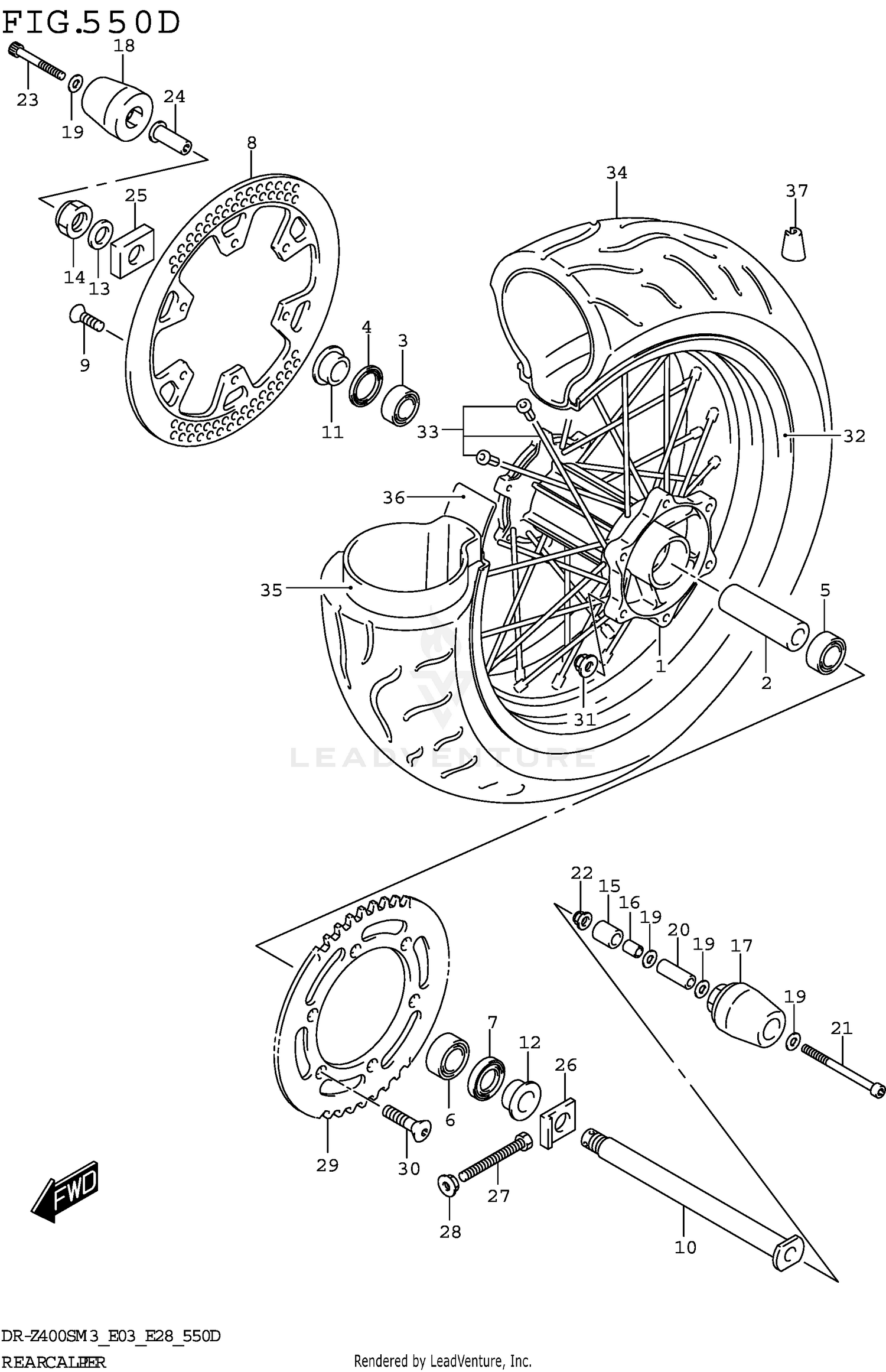 REAR WHEEL (DR-Z400SMM3 E03)