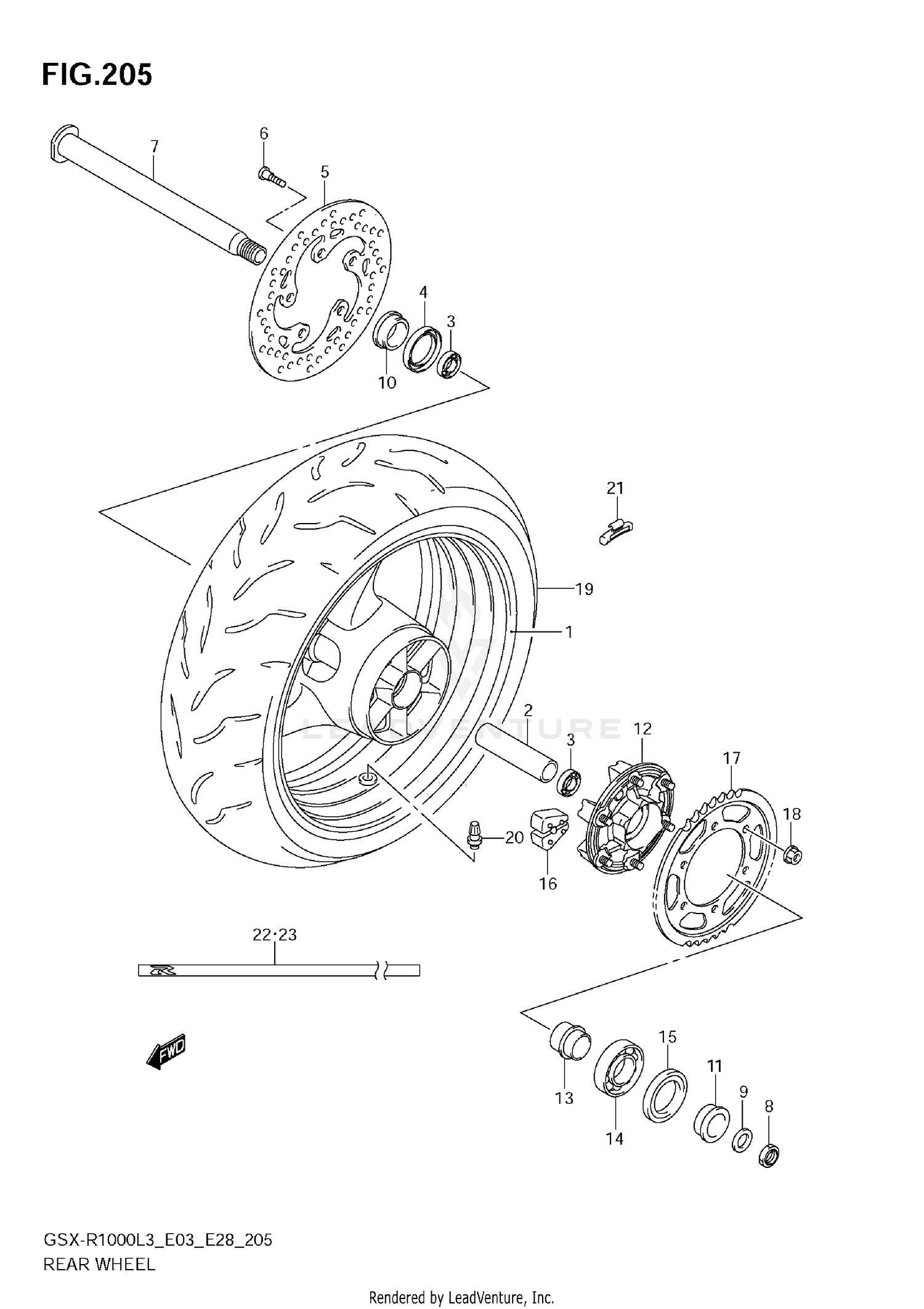 REAR WHEEL (GSX-R1000L3 E28)