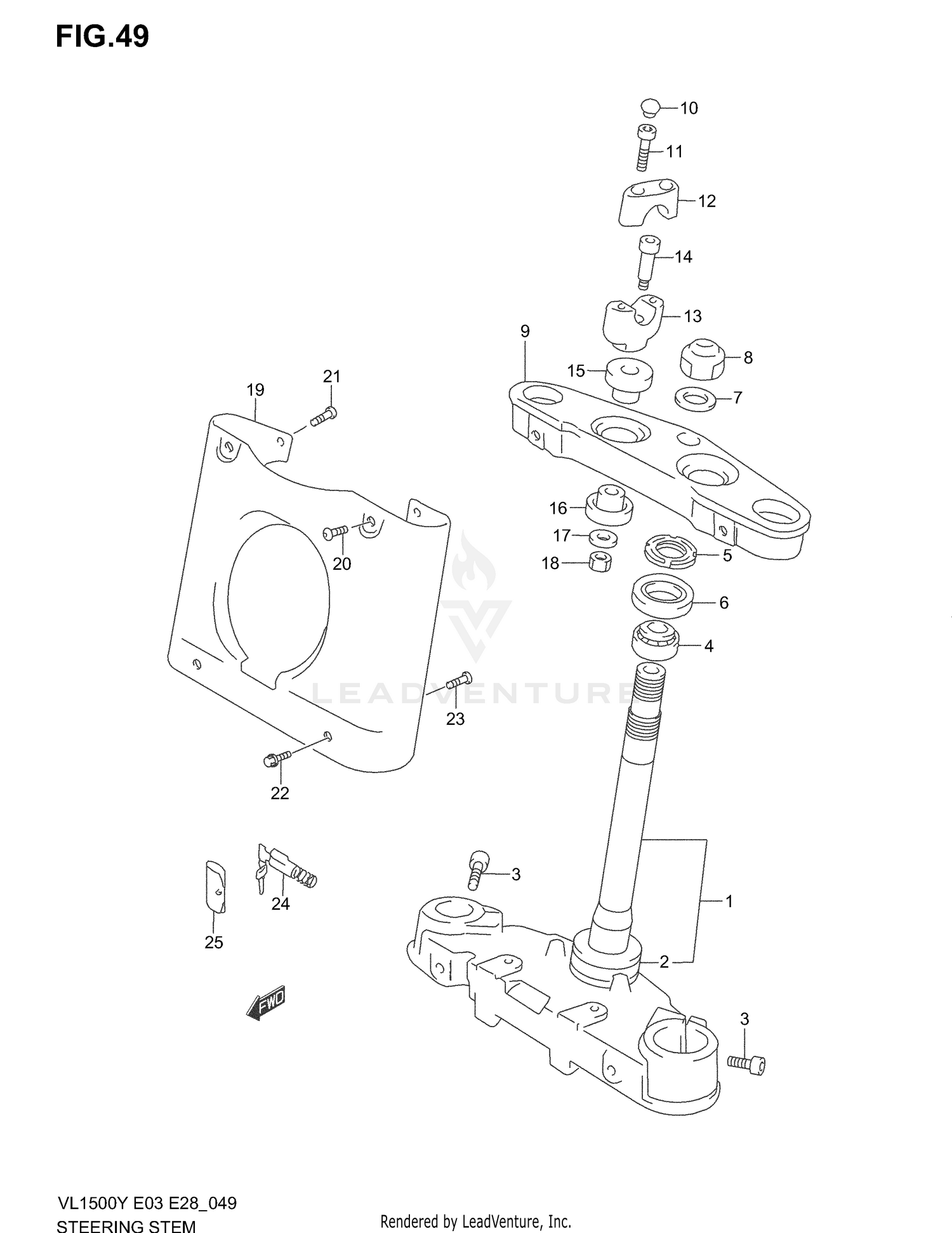 STEERING STEM (MODEL W/X)