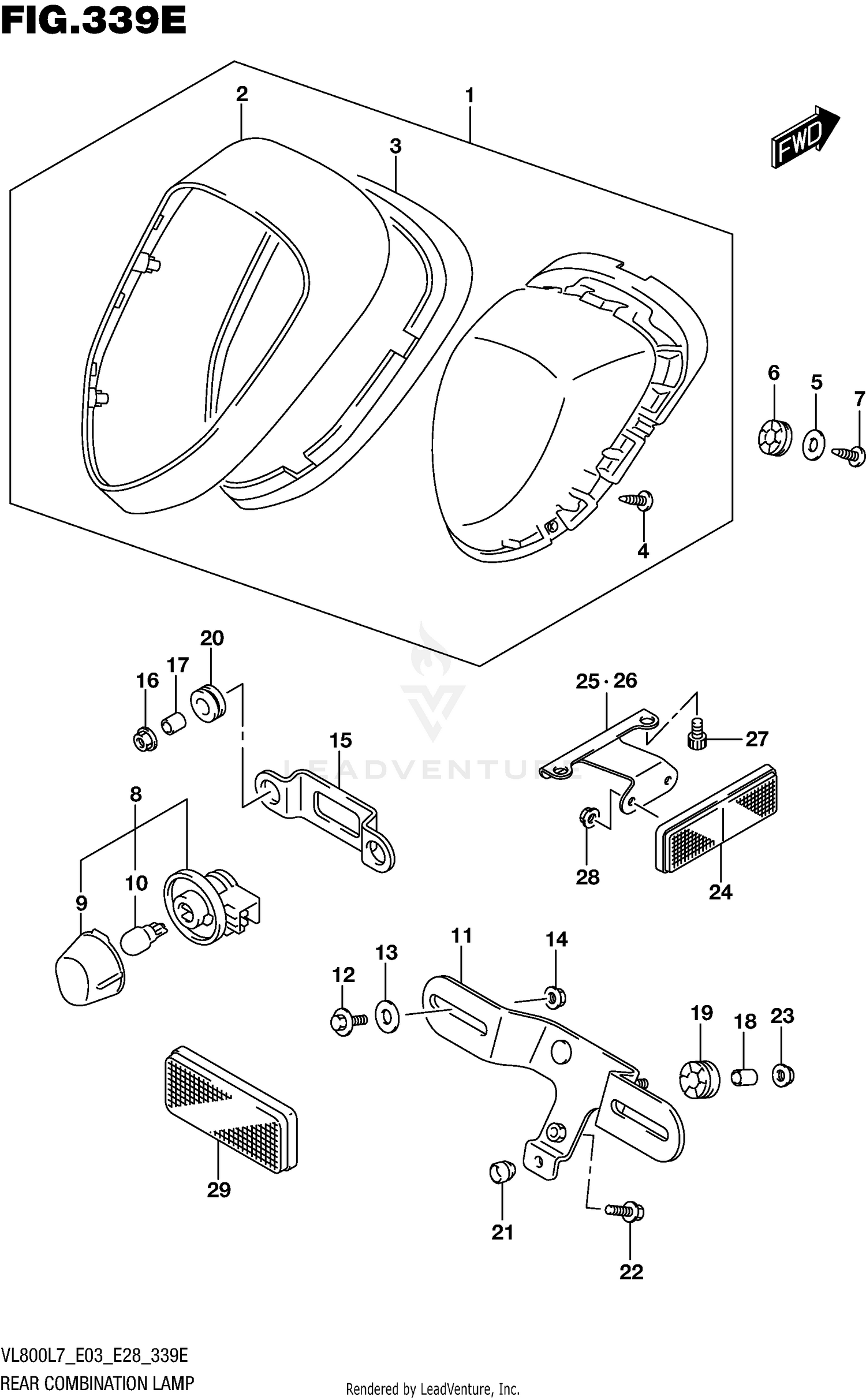 REAR COMBINATION LAMP (VL800TL7 E28)