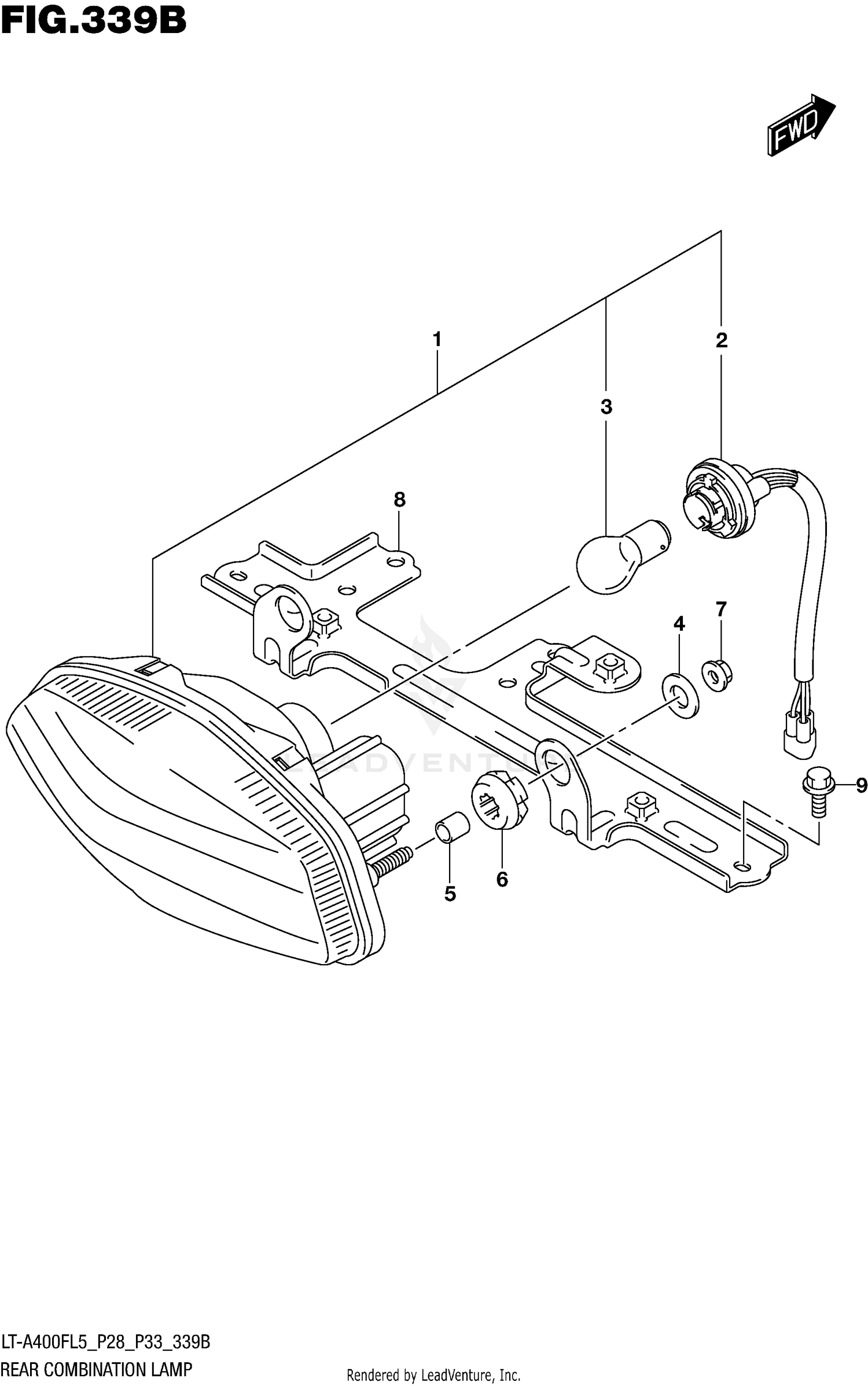 REAR COMBINATION LAMP (LT-A400FL5 P33)