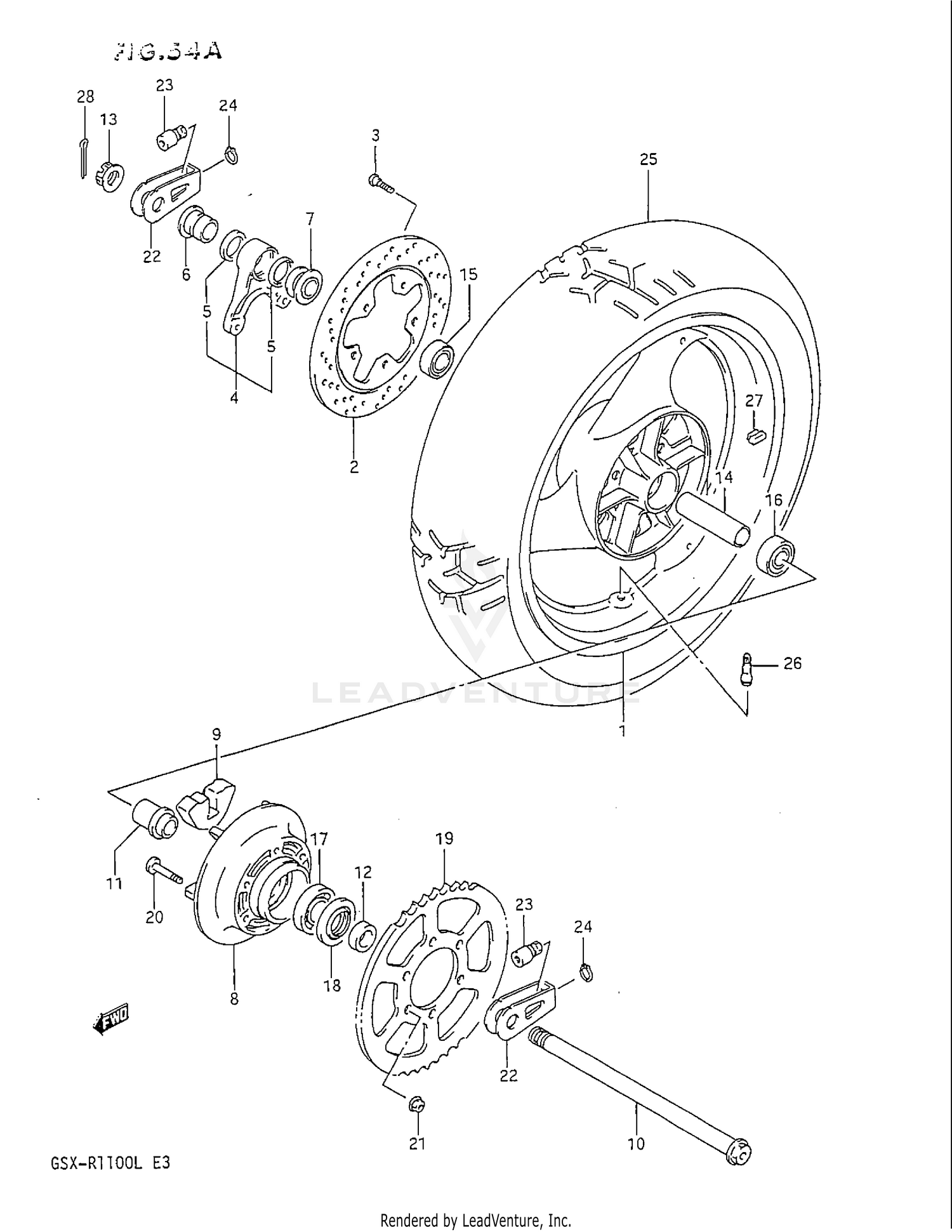 REAR WHEEL (MODEL L)