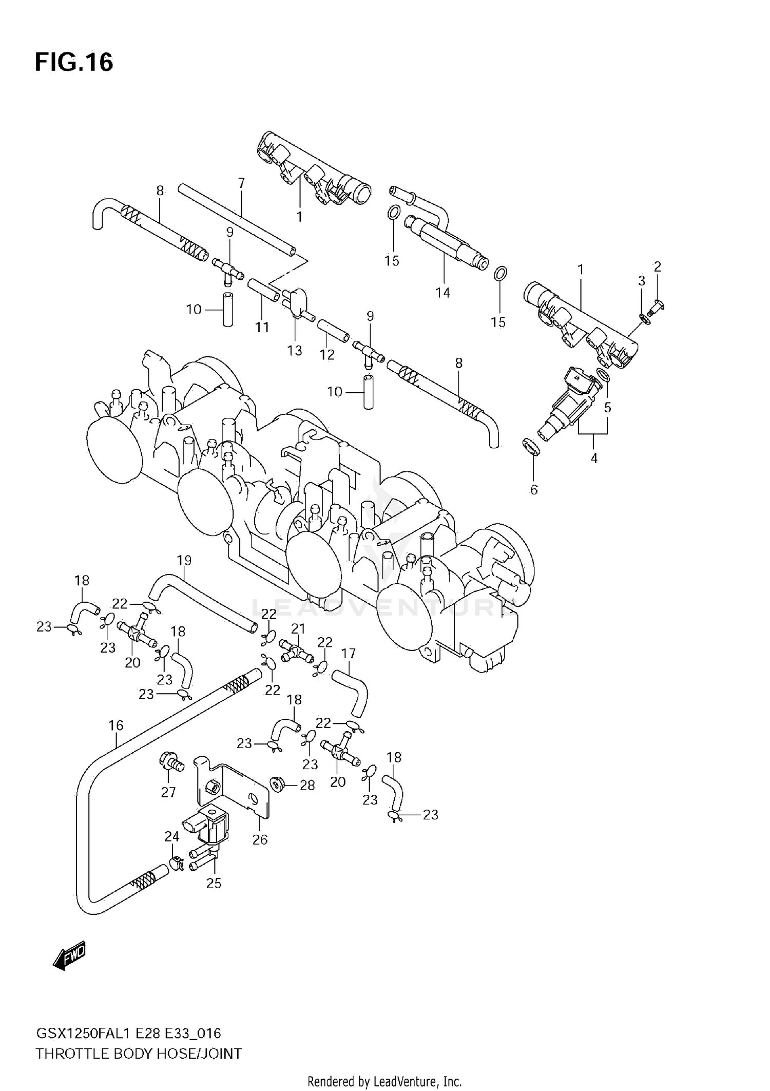 THROTTLE BODY HOSE/JOINT (E33)