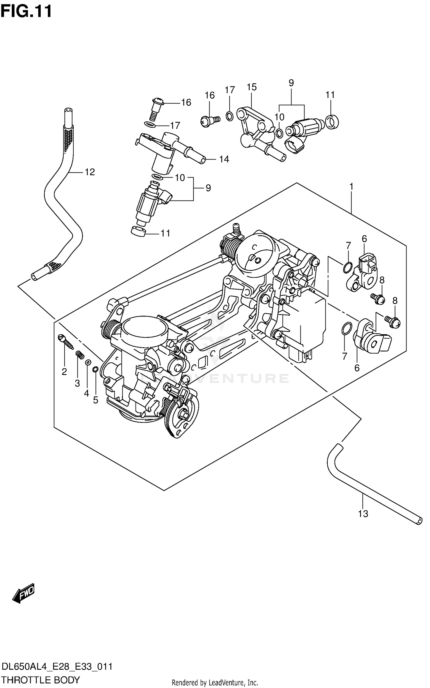 THROTTLE BODY (DL650AL4 E28)