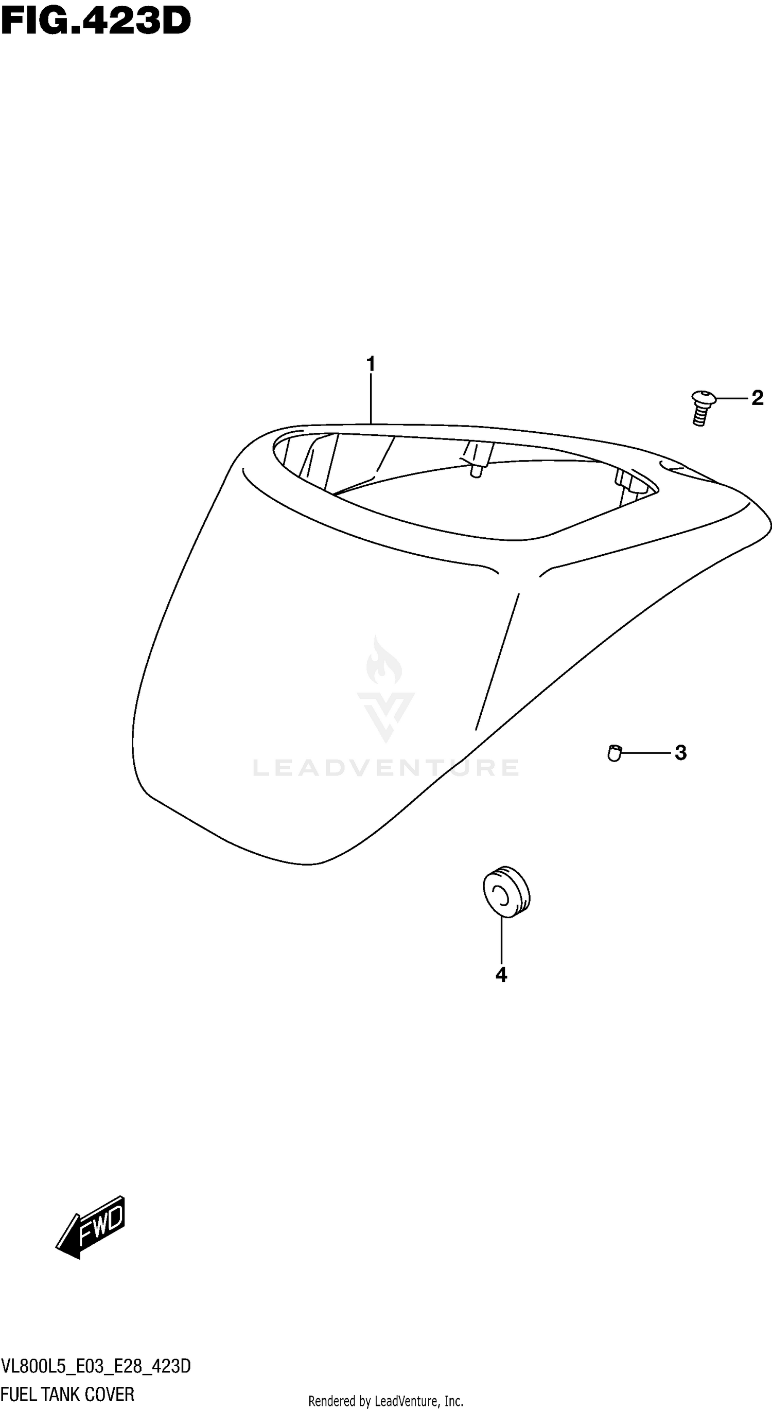 FUEL TANK COVER (VL800TL5 E28)