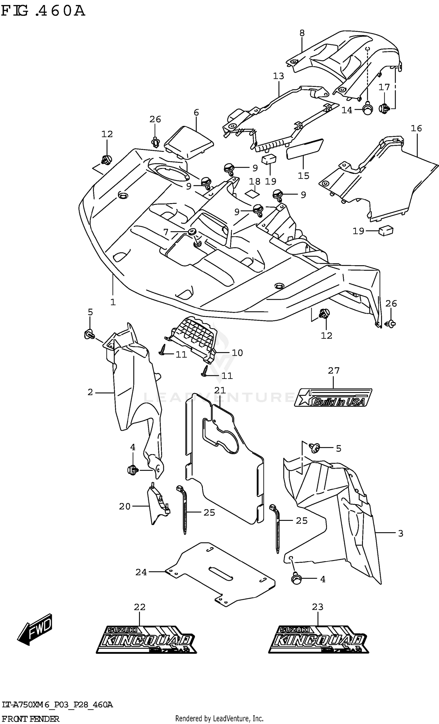 FRONT FENDER (LT-A750X:(P03,P33))
