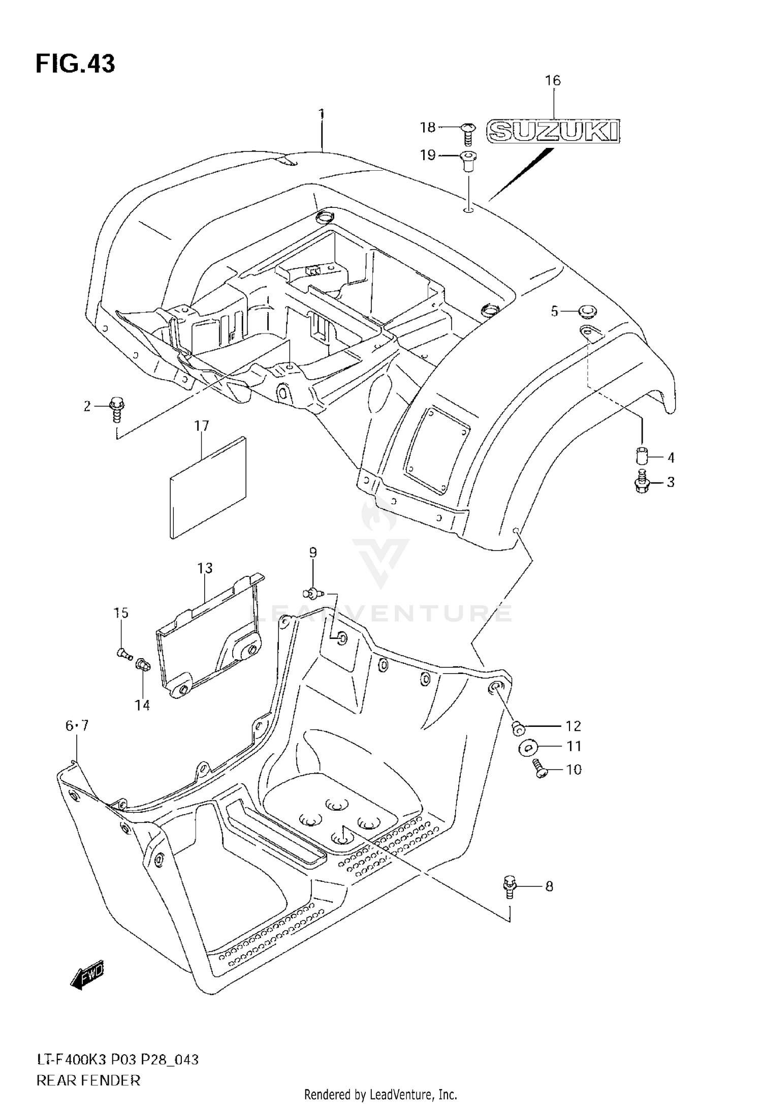 REAR FENDER (MODEL K3)