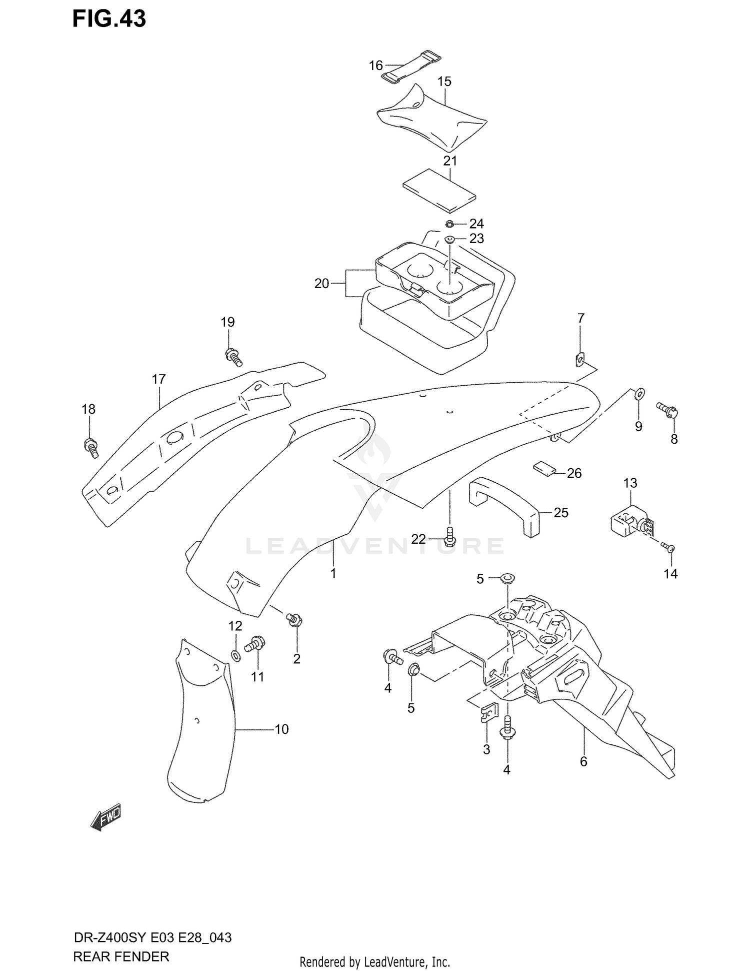 REAR FENDER (MODEL Y/K1)
