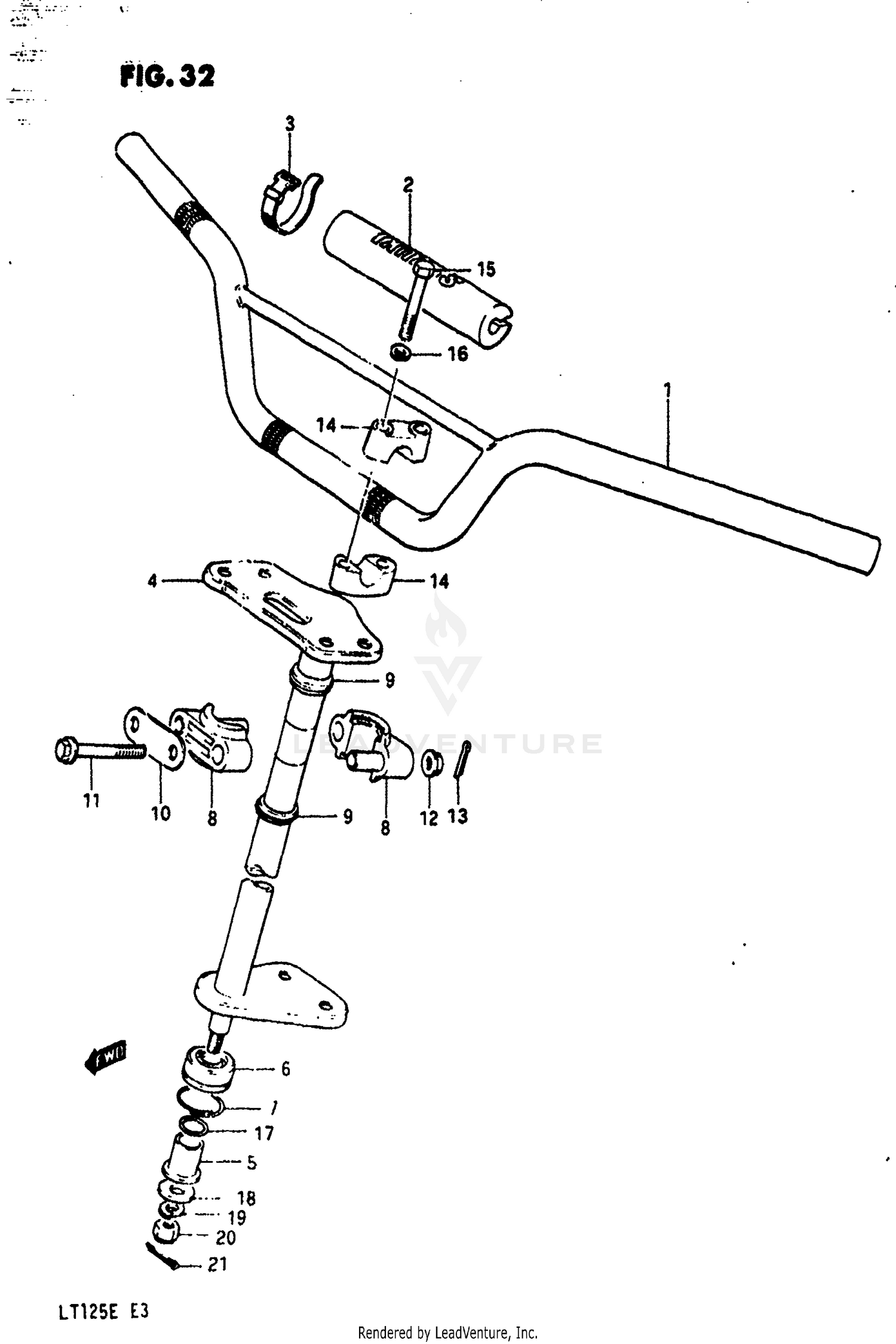 HANDLEBAR - STEERING (MODEL E)