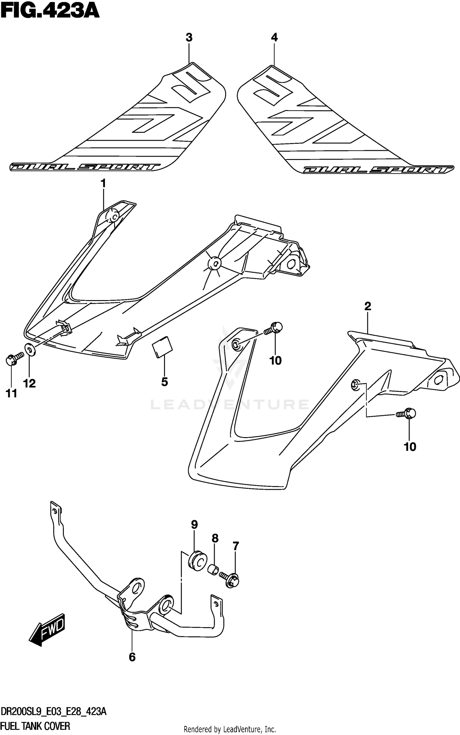 FUEL TANK COVER (DR200SL9 E03)