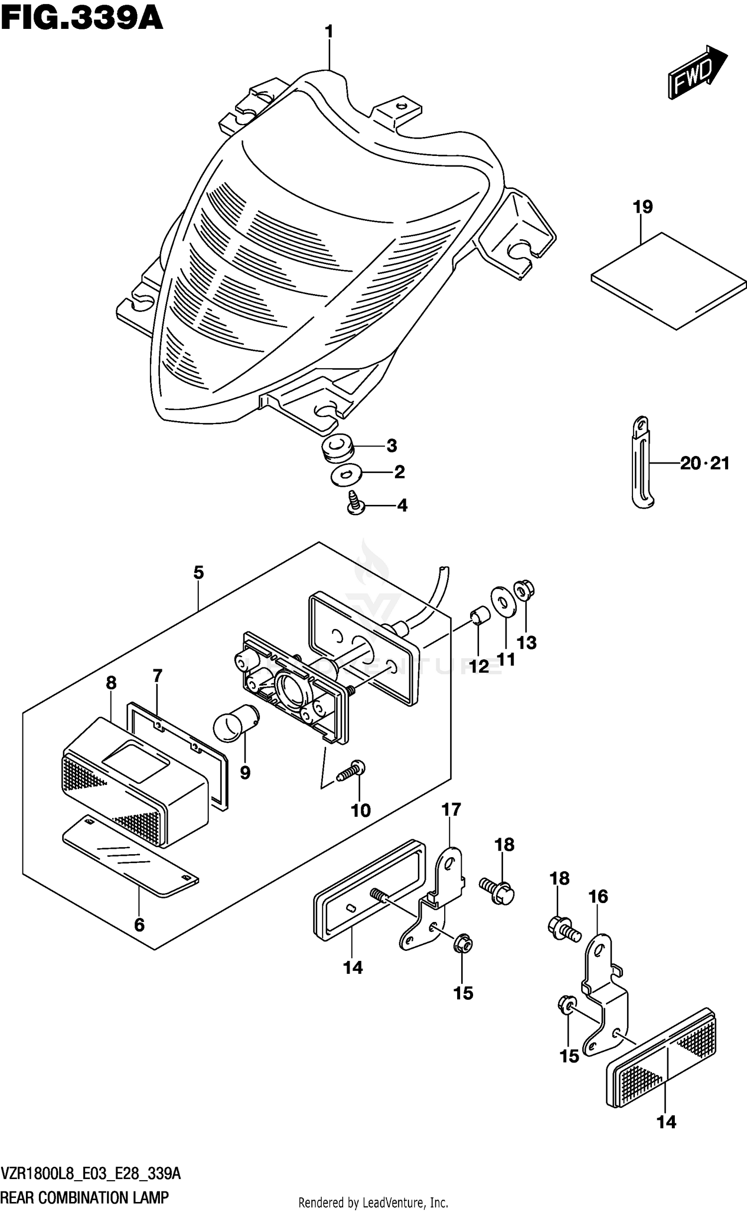 REAR COMBINATION LAMP (VZR1800L8 E28)