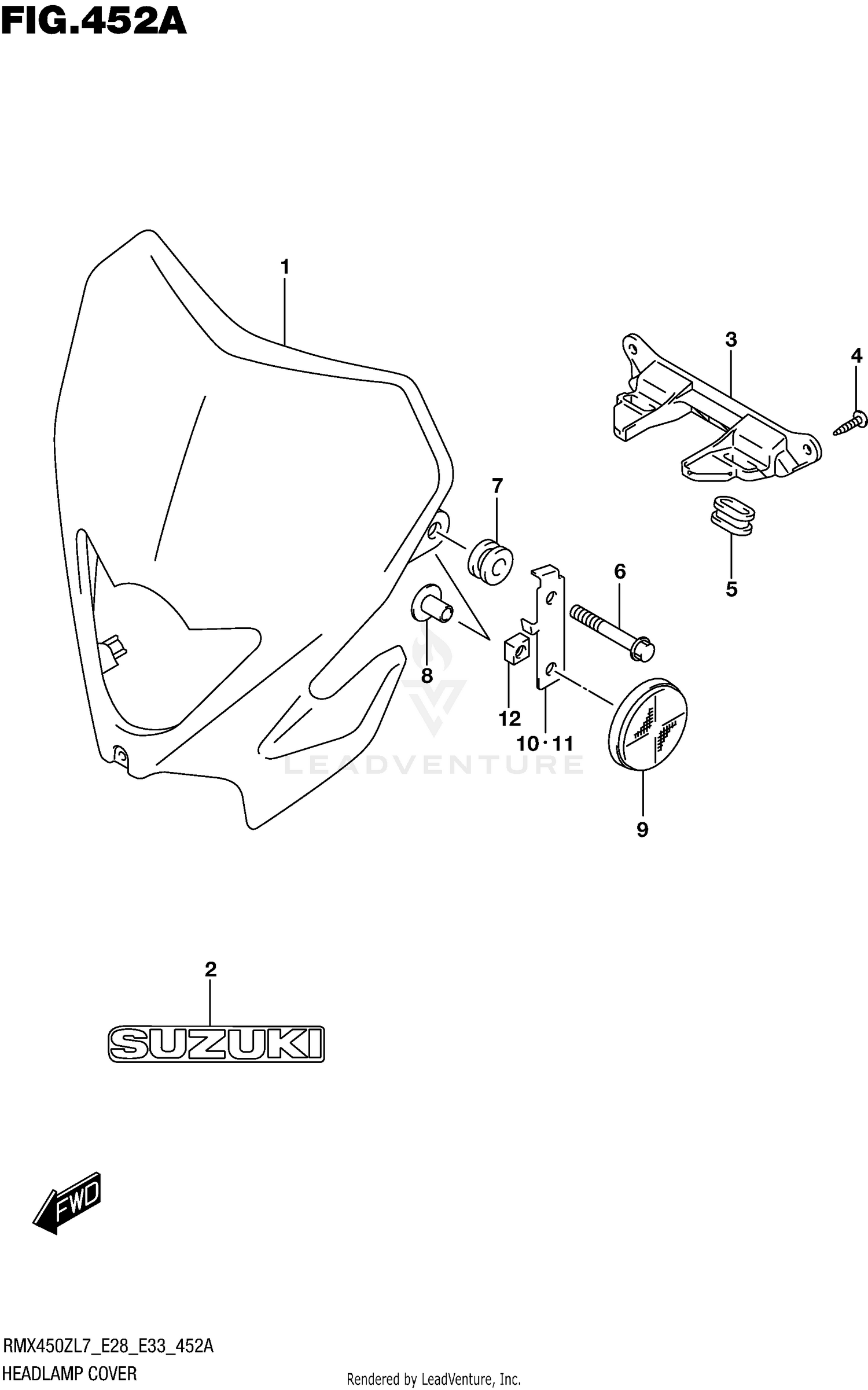HEADLAMP COVER (RMX450ZL7 E28)