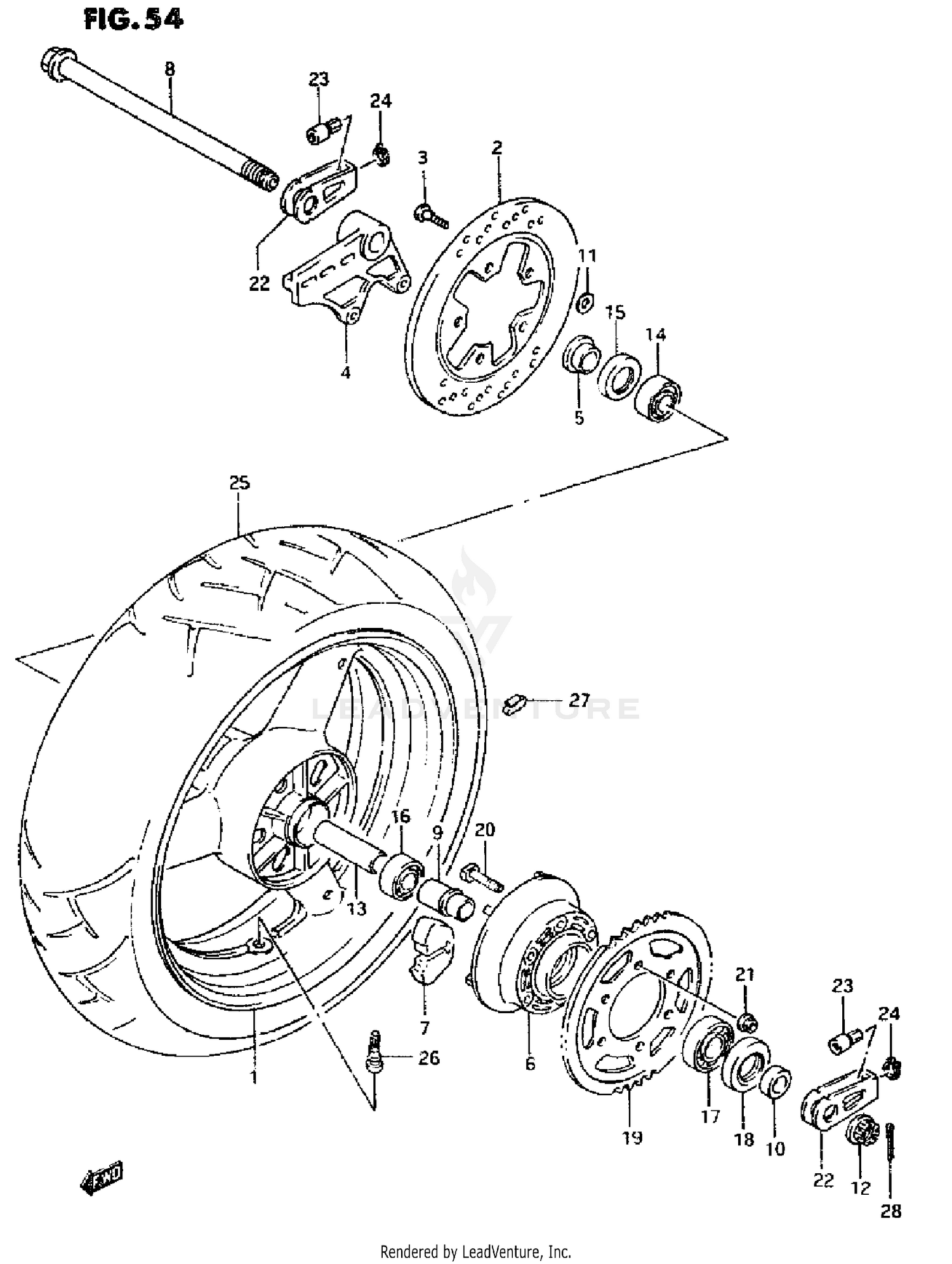 REAR WHEEL (MODEL P)