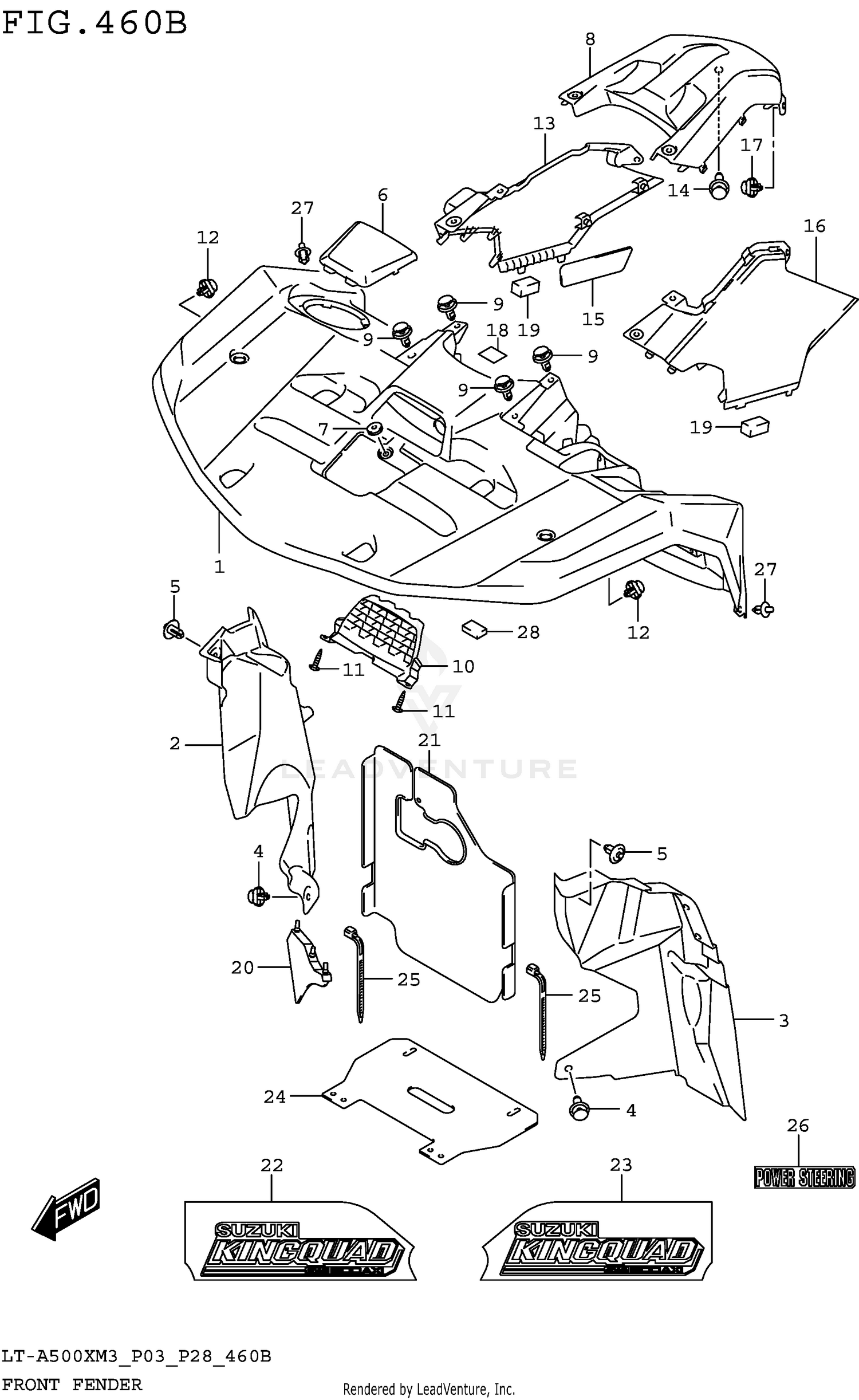 FRONT FENDER (LT-A500XPM3 P28) 460B