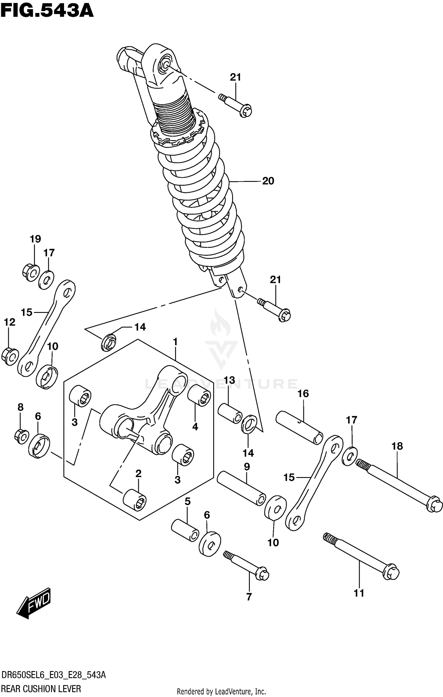 REAR CUSHION LEVER (DR650SEL6 E03)