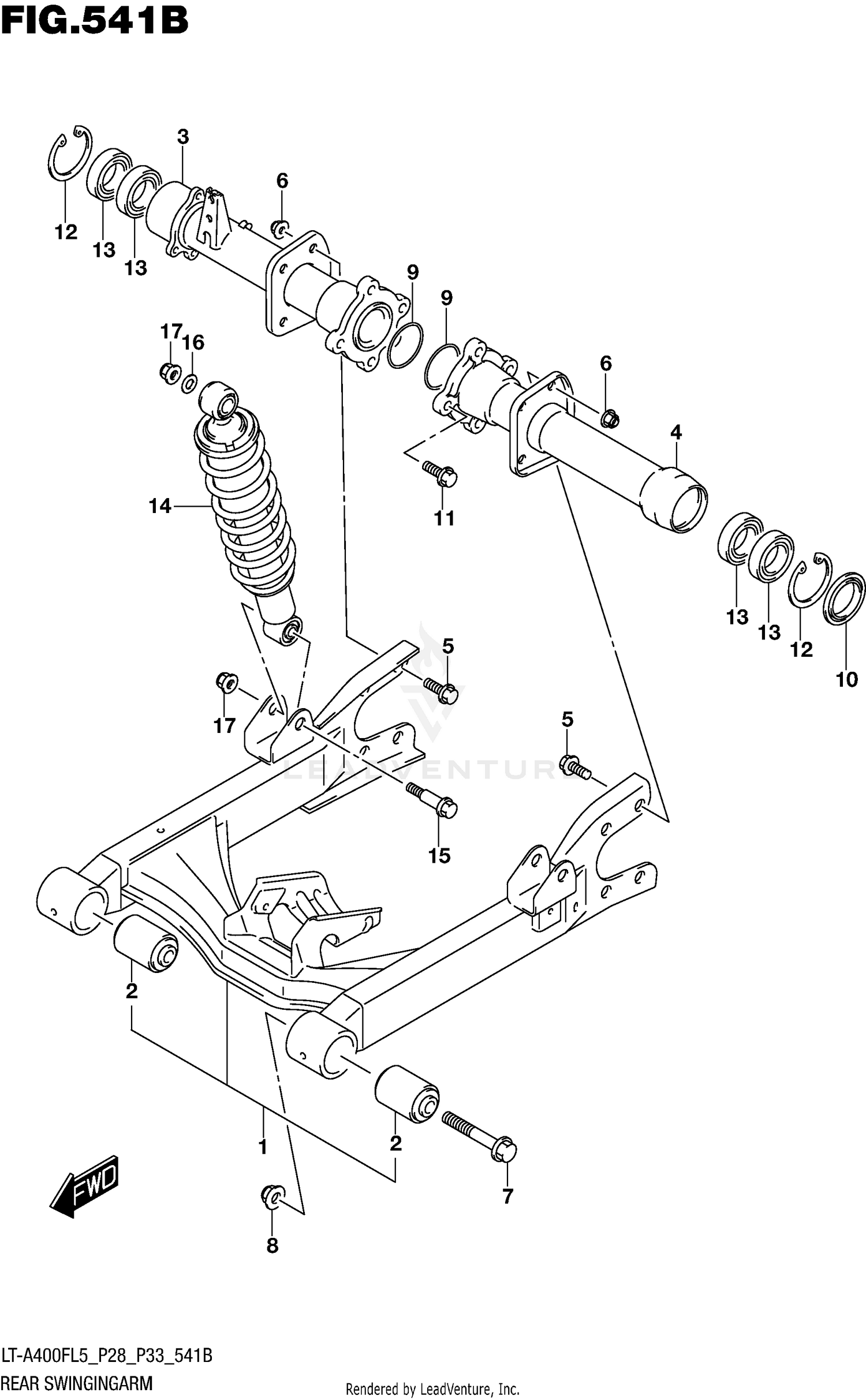 REAR SWINGINGARM (LT-A400FL5 P33)
