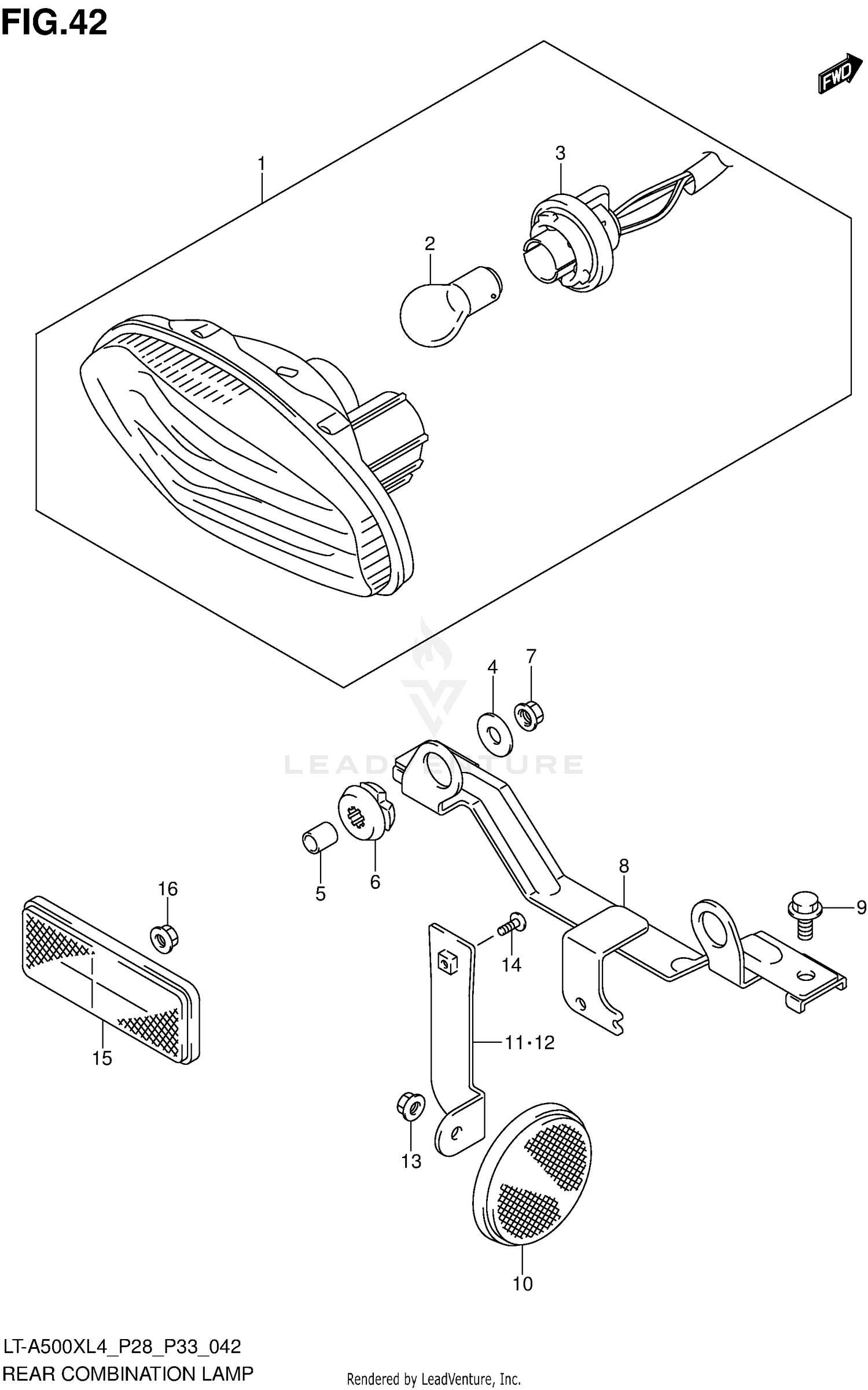 REAR COMBINATION LAMP (LT-A500XL4 P28)