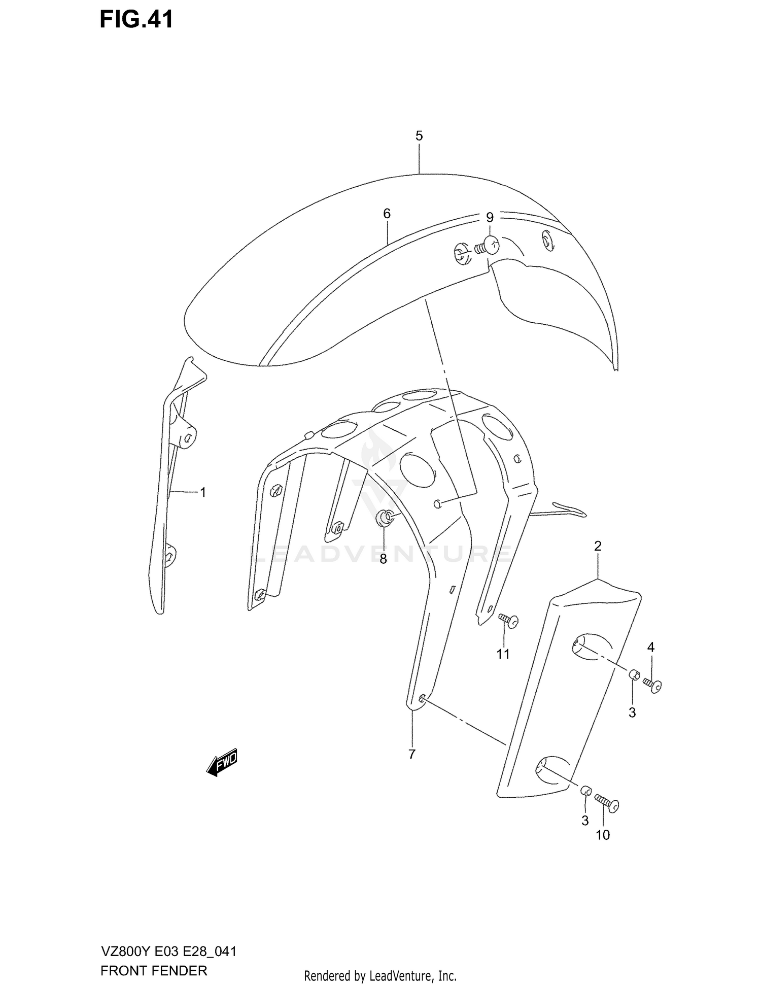 FRONT FENDER (MODEL V)