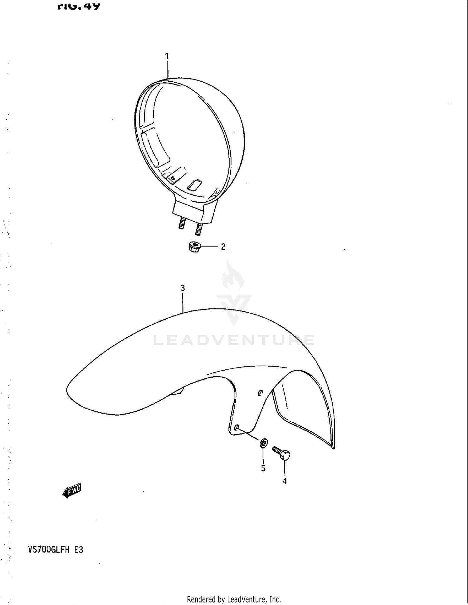 HEADLAMP HOUSING - FRONT FENDER
