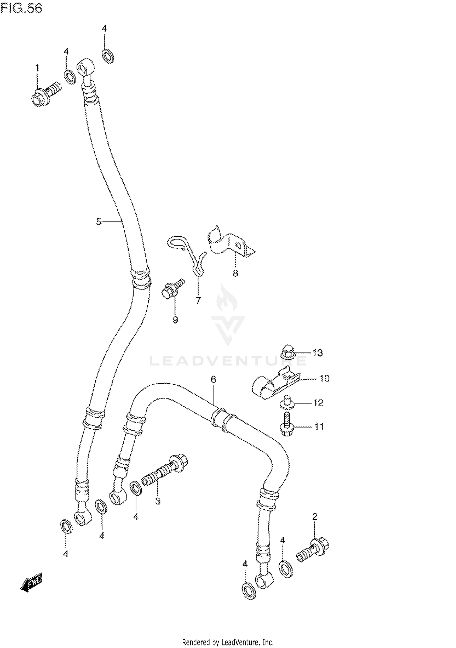 FRONT BRAKE HOSE (MODEL P/R)