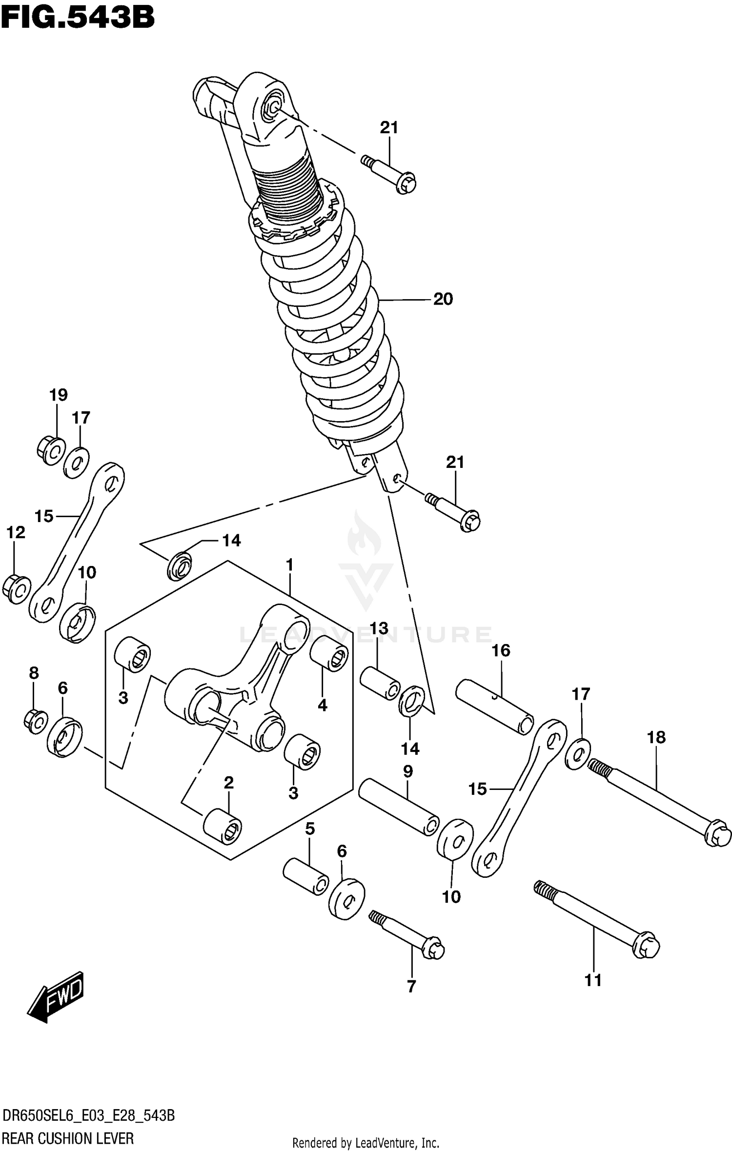 REAR CUSHION LEVER (DR650SEL6 E28)